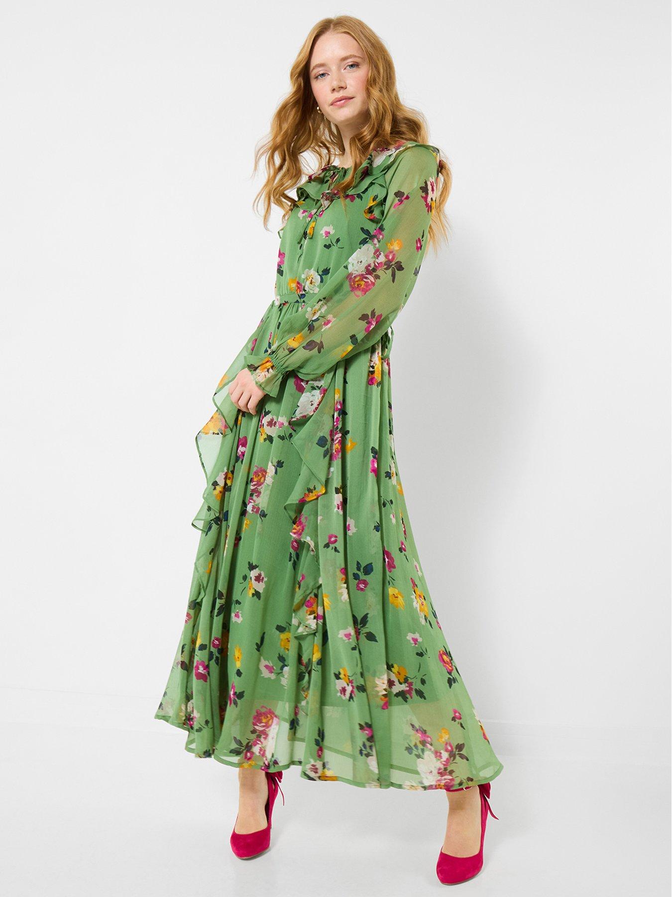 joe-browns-daydreamer-printed-georgette-dress-greenoutfit