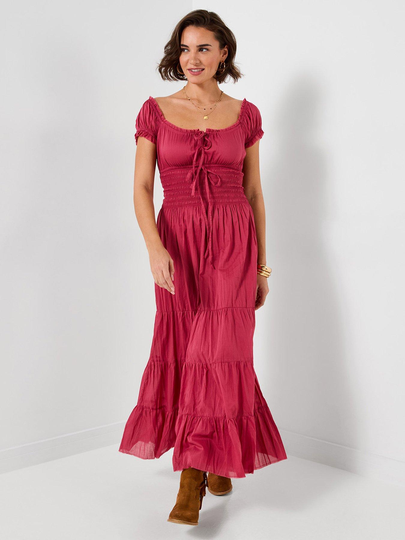 Joe Browns Joe's Favourite Crinkle Cotton Dress - Red