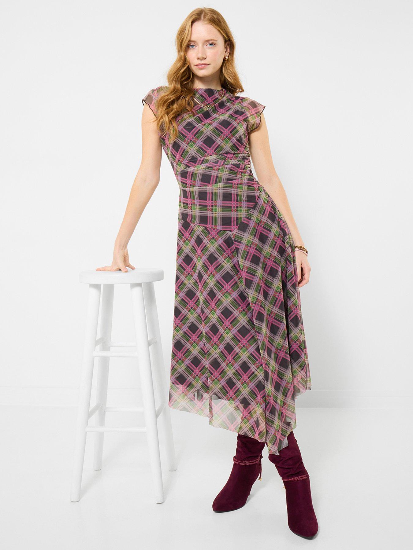 joe-browns-marcie-check-mesh-dress-greenfront