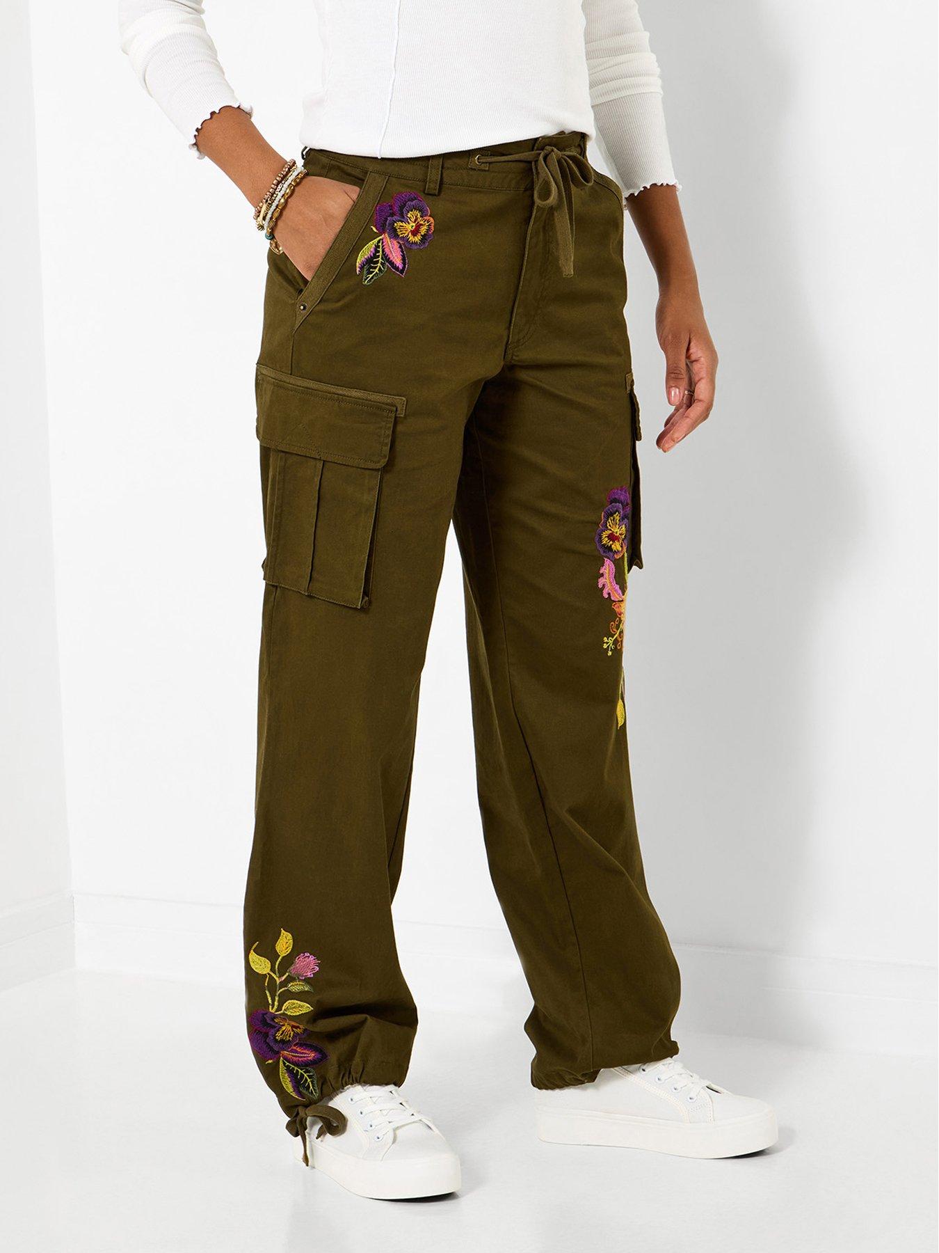 joe-browns-remarkable-embroidered-cargos-green