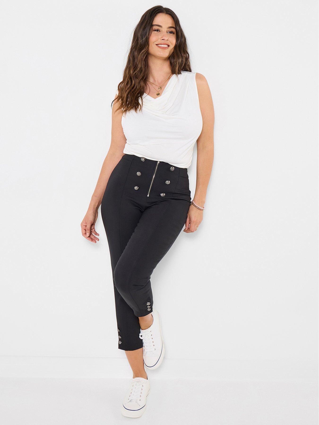 joe-browns-dita-button-front-capri-pants-blackfront