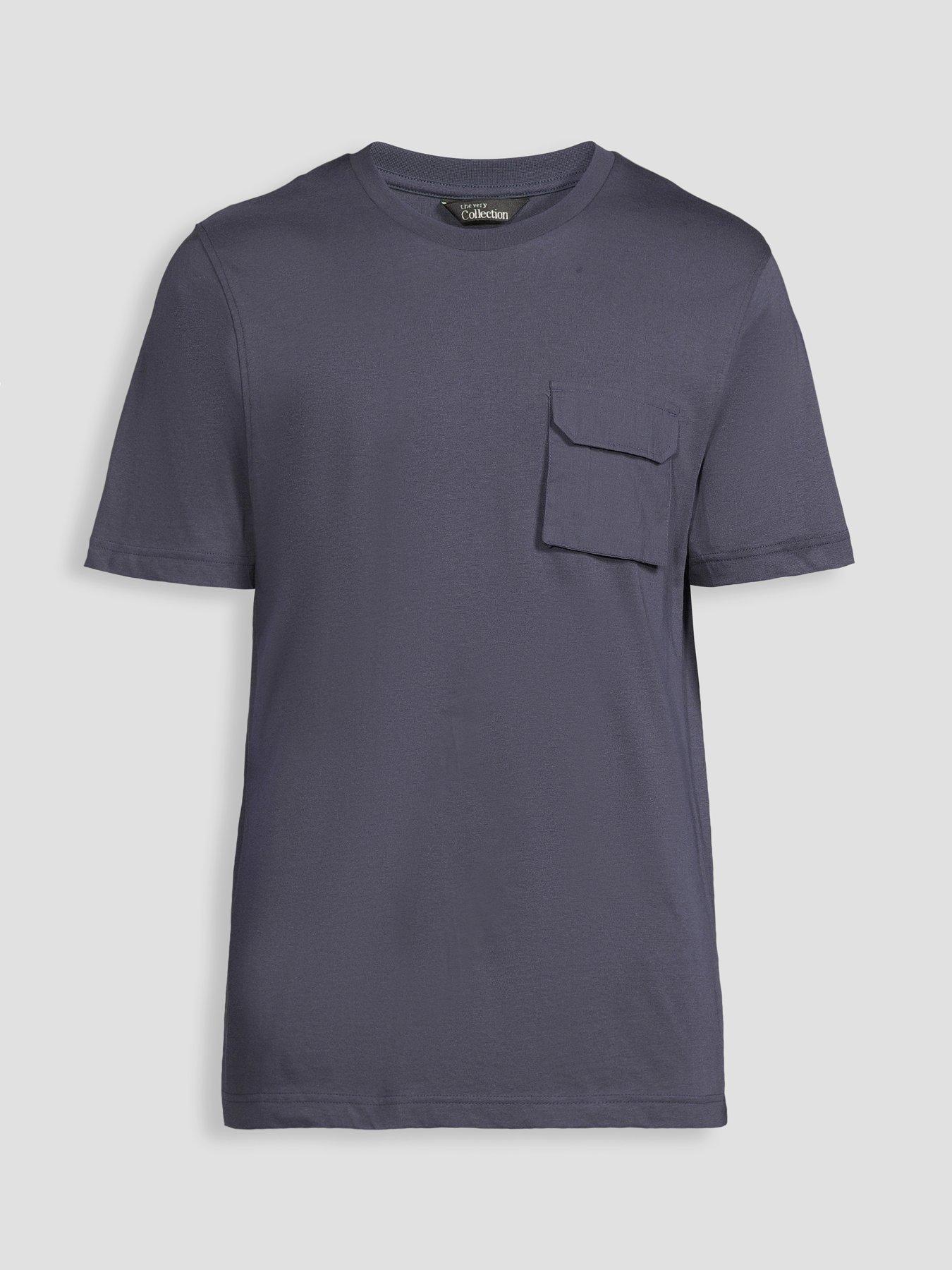 Image 7 of 7 of The Very Collection Front Pocket Tech T-Shirt - Navy