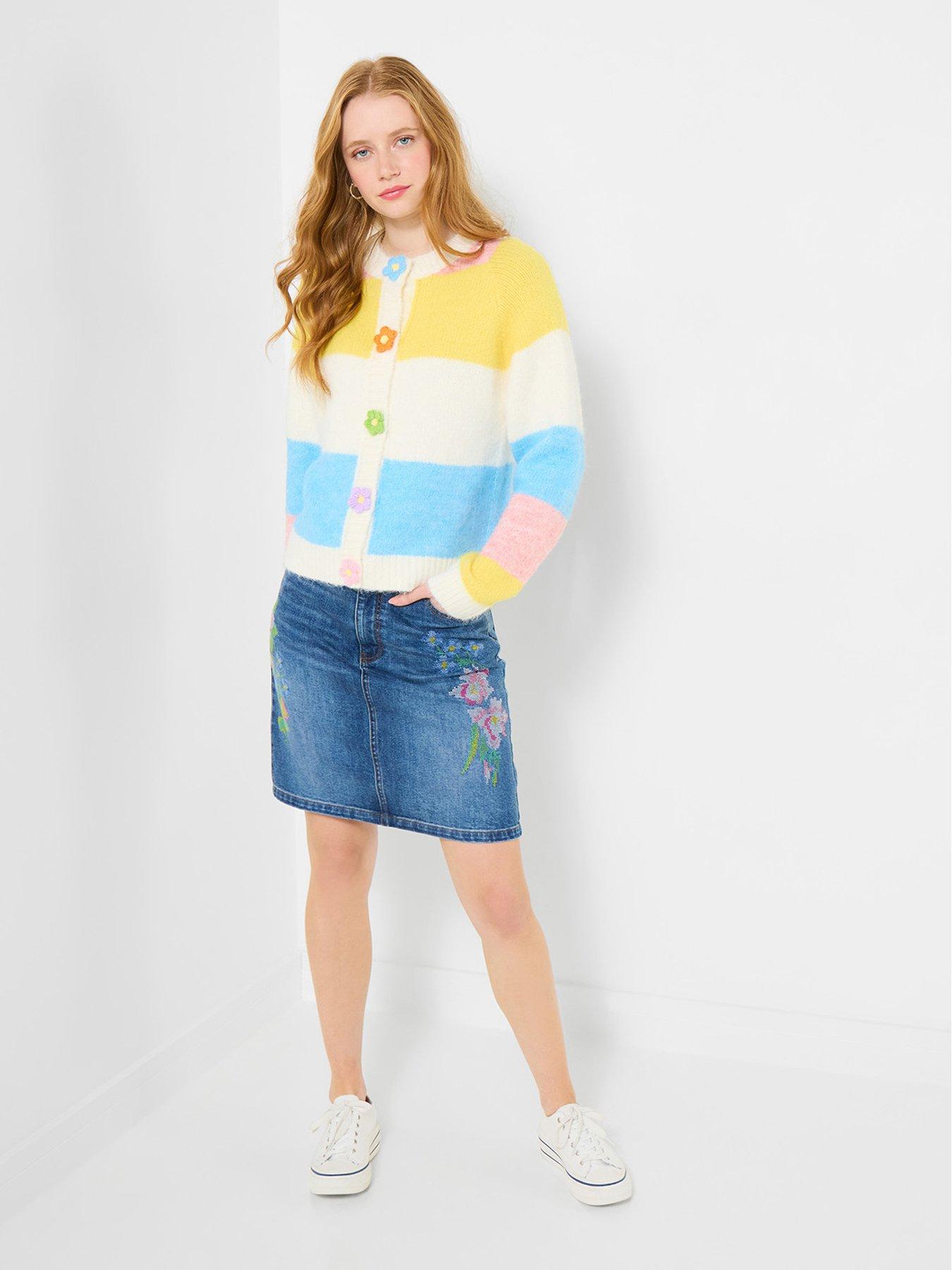 Image 3 of 5 of Joe Browns Lola Flower Button Stripe Cardigan - Multi