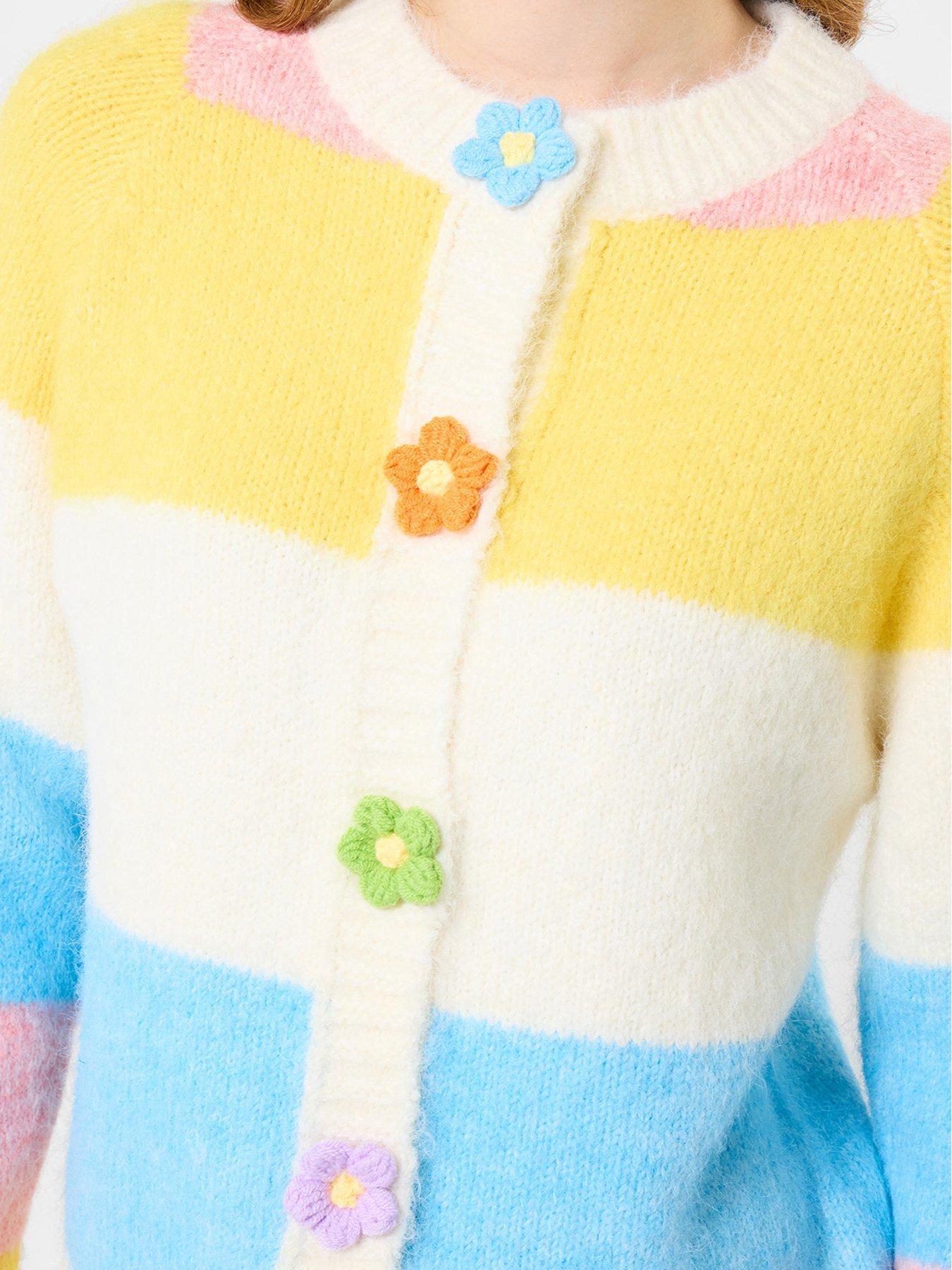 Image 4 of 5 of Joe Browns Lola Flower Button Stripe Cardigan - Multi