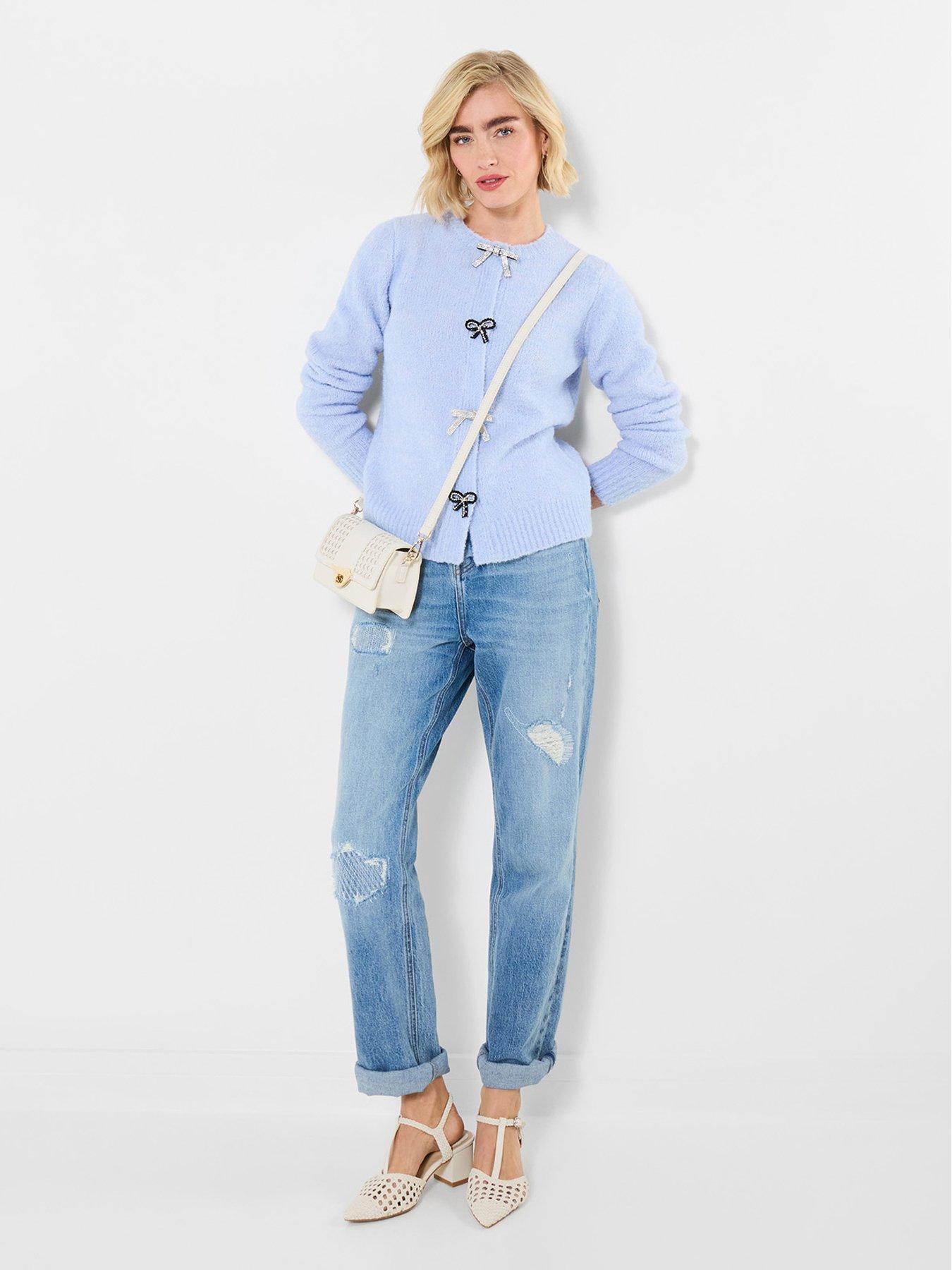 Image 3 of 6 of Joe Browns Betsy Bow Button Cardigan - Blue