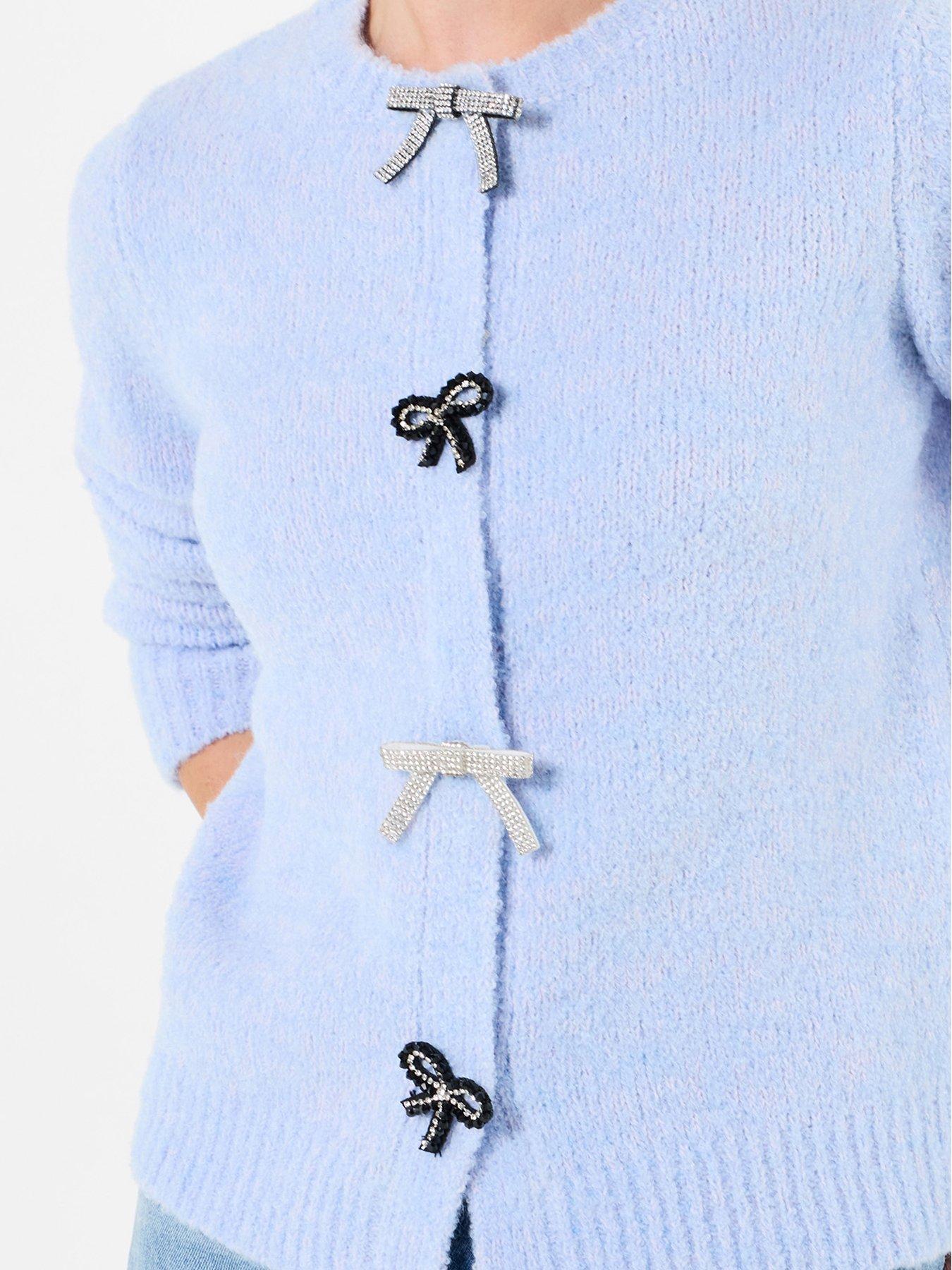 Image 4 of 6 of Joe Browns Betsy Bow Button Cardigan - Blue