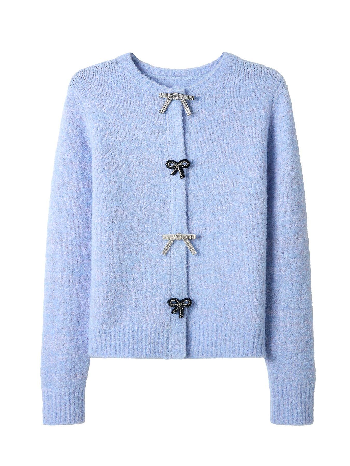 Image 6 of 6 of Joe Browns Betsy Bow Button Cardigan - Blue