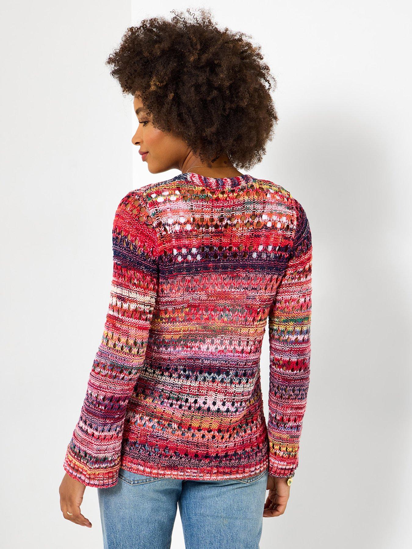 Image 2 of 5 of Joe Browns Alessa Open Knit Tie Front Cardigan - Red