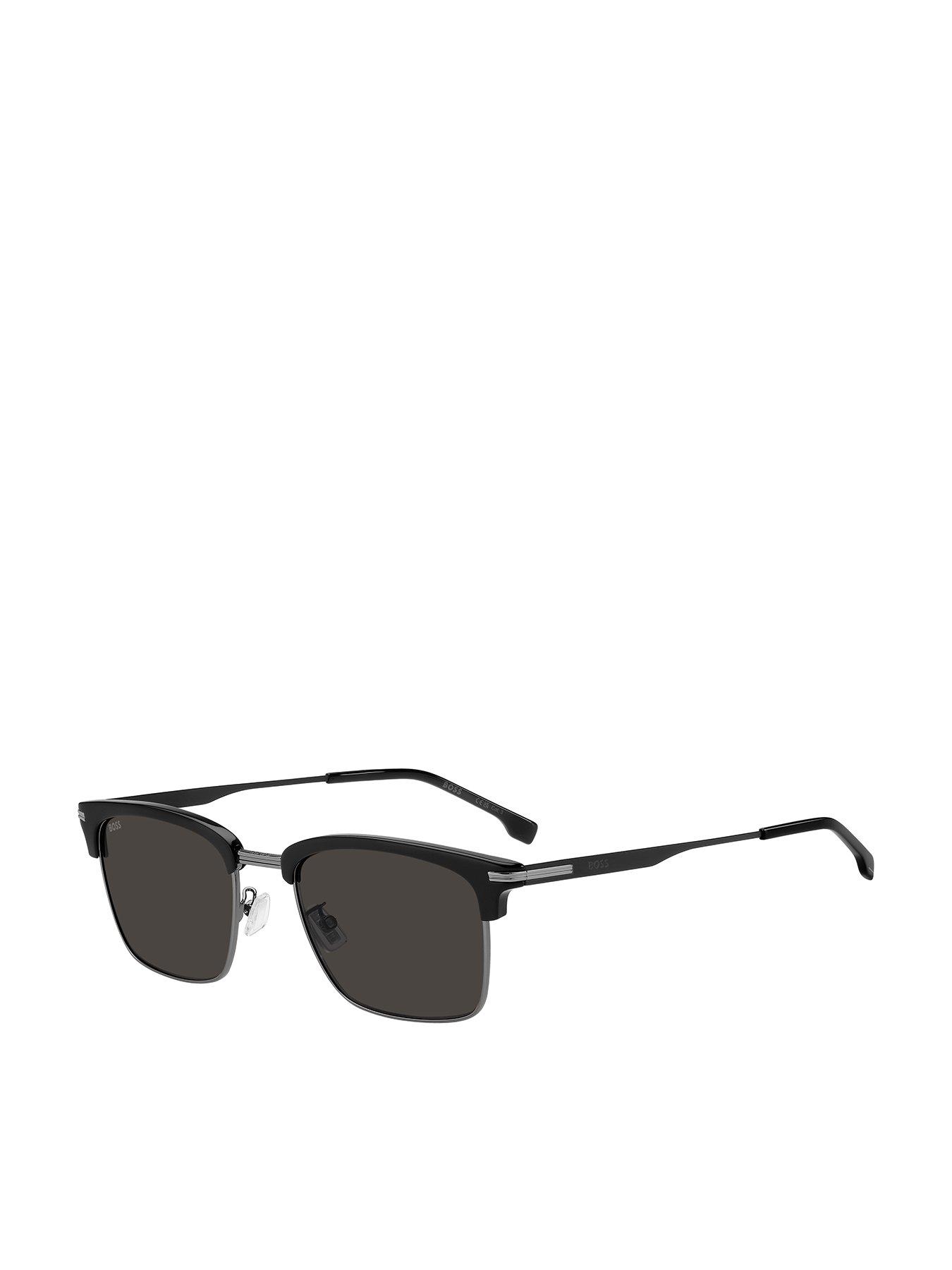 BOSS Rectangular Browline Sunglasses - Dark Grey