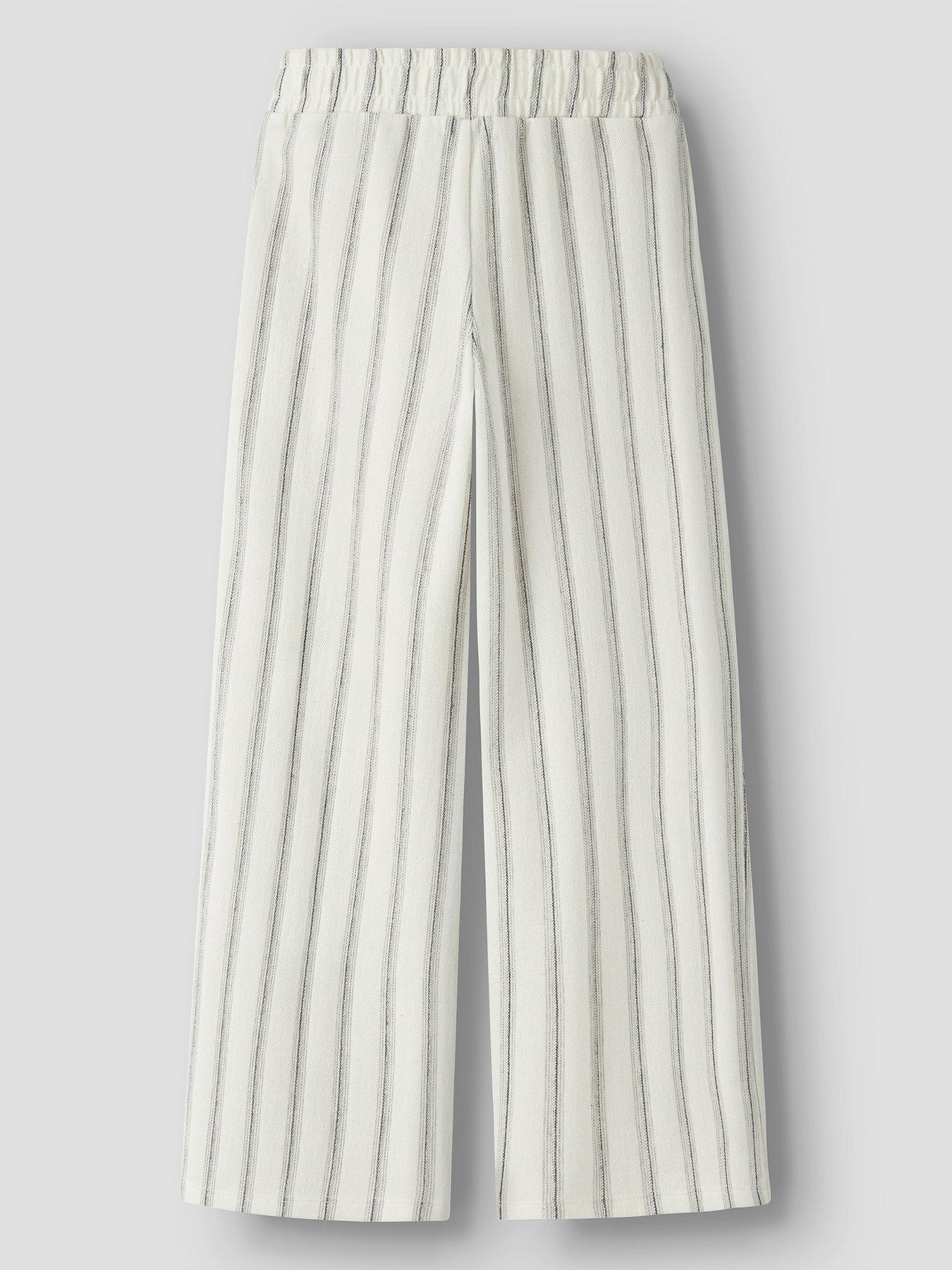 Image 2 of 3 of Name It Girls Stripe Co-Ord Trousers - Beige