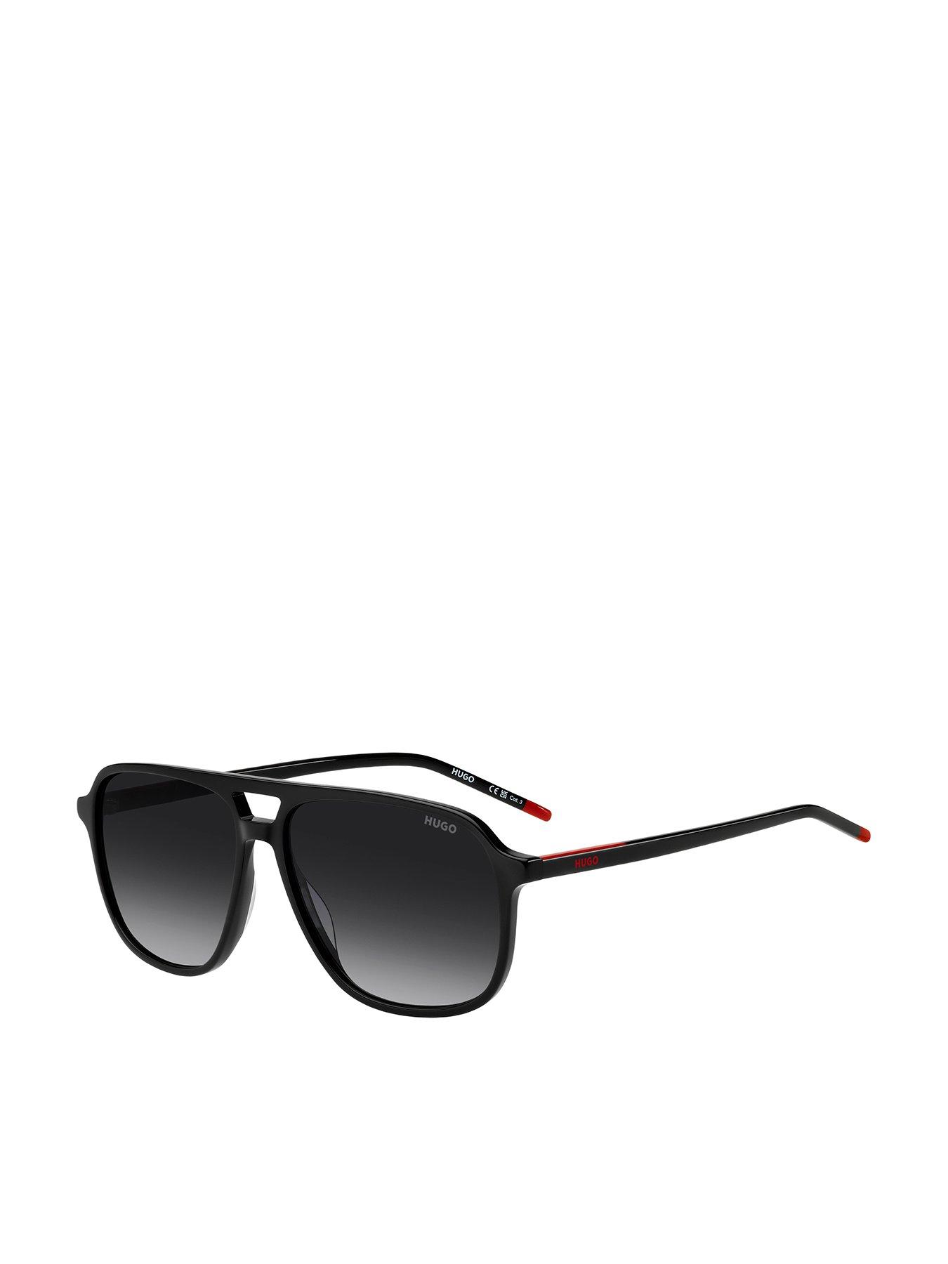 hugo-square-double-bridge-sunglasses--blackfront