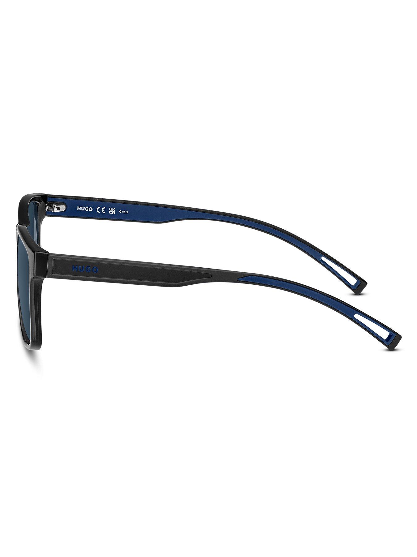 Image 4 of 5 of HUGO Rectangular Sunglasses- Grey/Blue