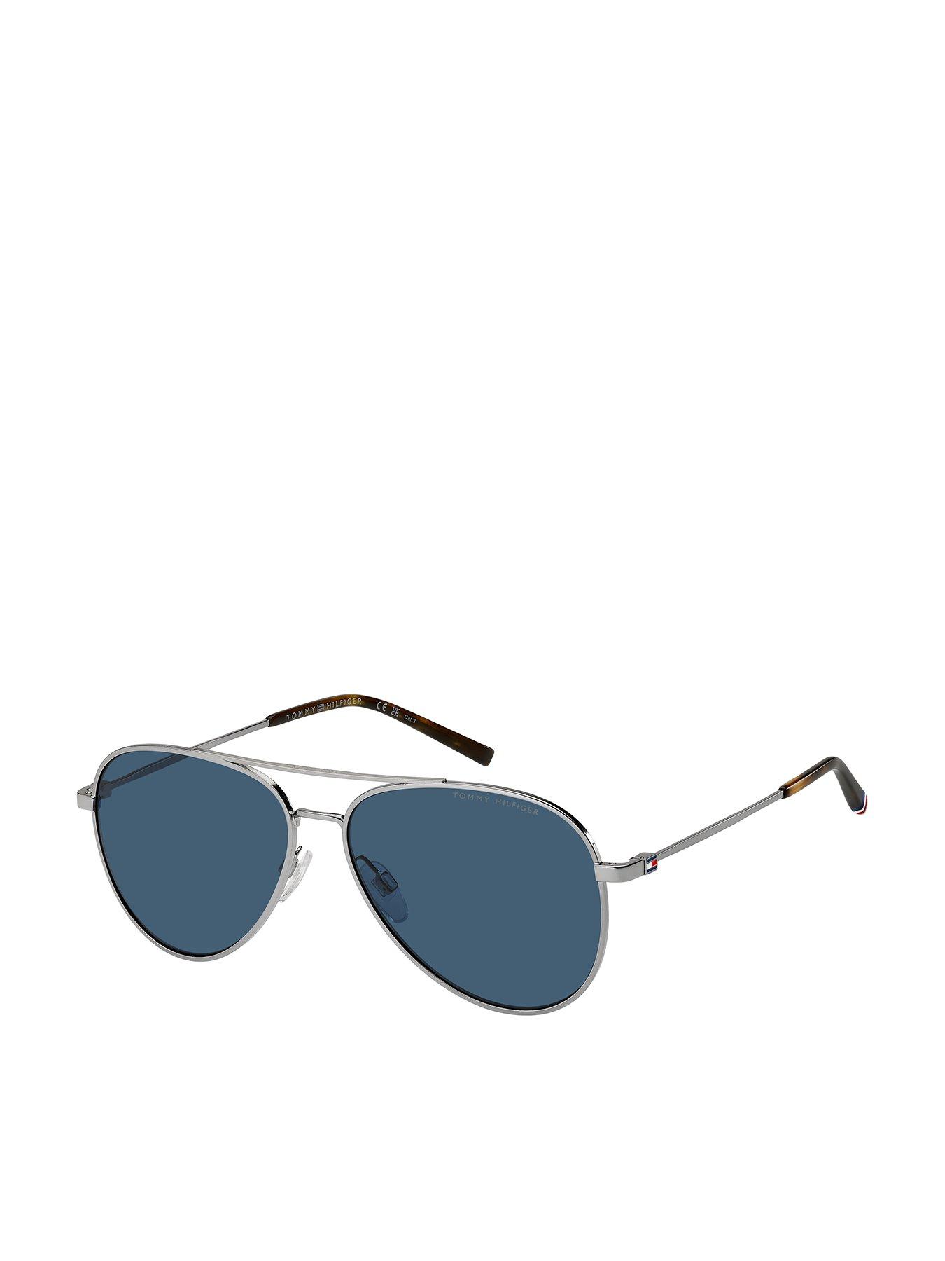 Tommy Hilfiger Classic Pilot Sunglasses- Chrome