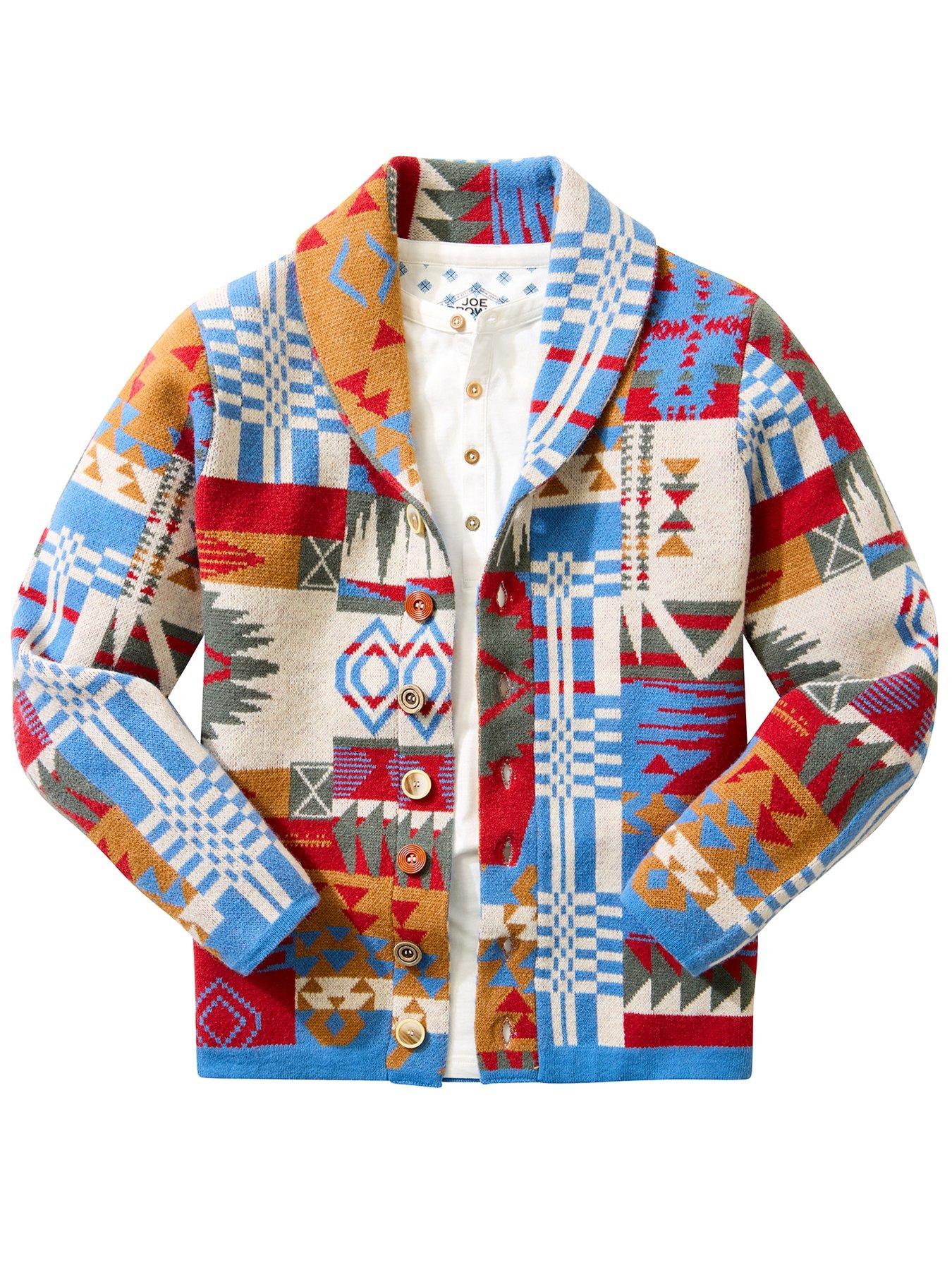 Image 7 of 7 of Joe Browns Joe Browns Patchwork Aztec Knitted Cardigan