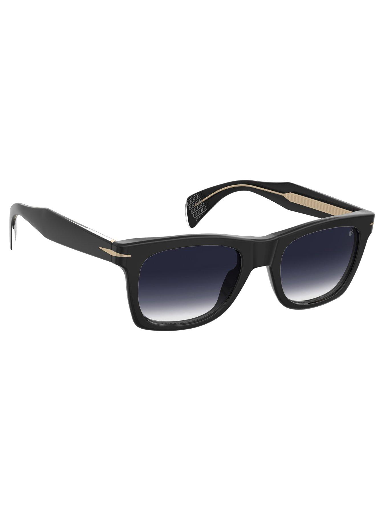 Image 2 of 4 of Eyewear by David Beckham Rectangular Sunglasses- Black Acetate