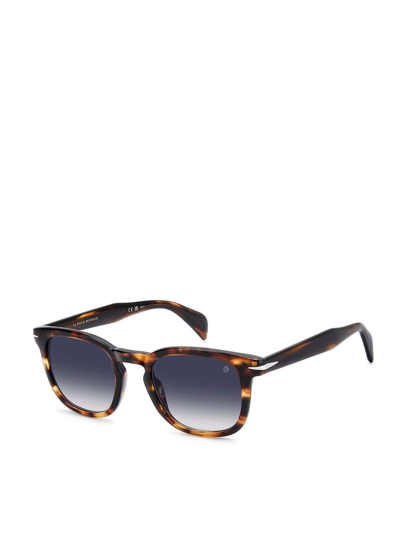 Eyewear by David Beckham Square Sunglasses- Brown Acetate
