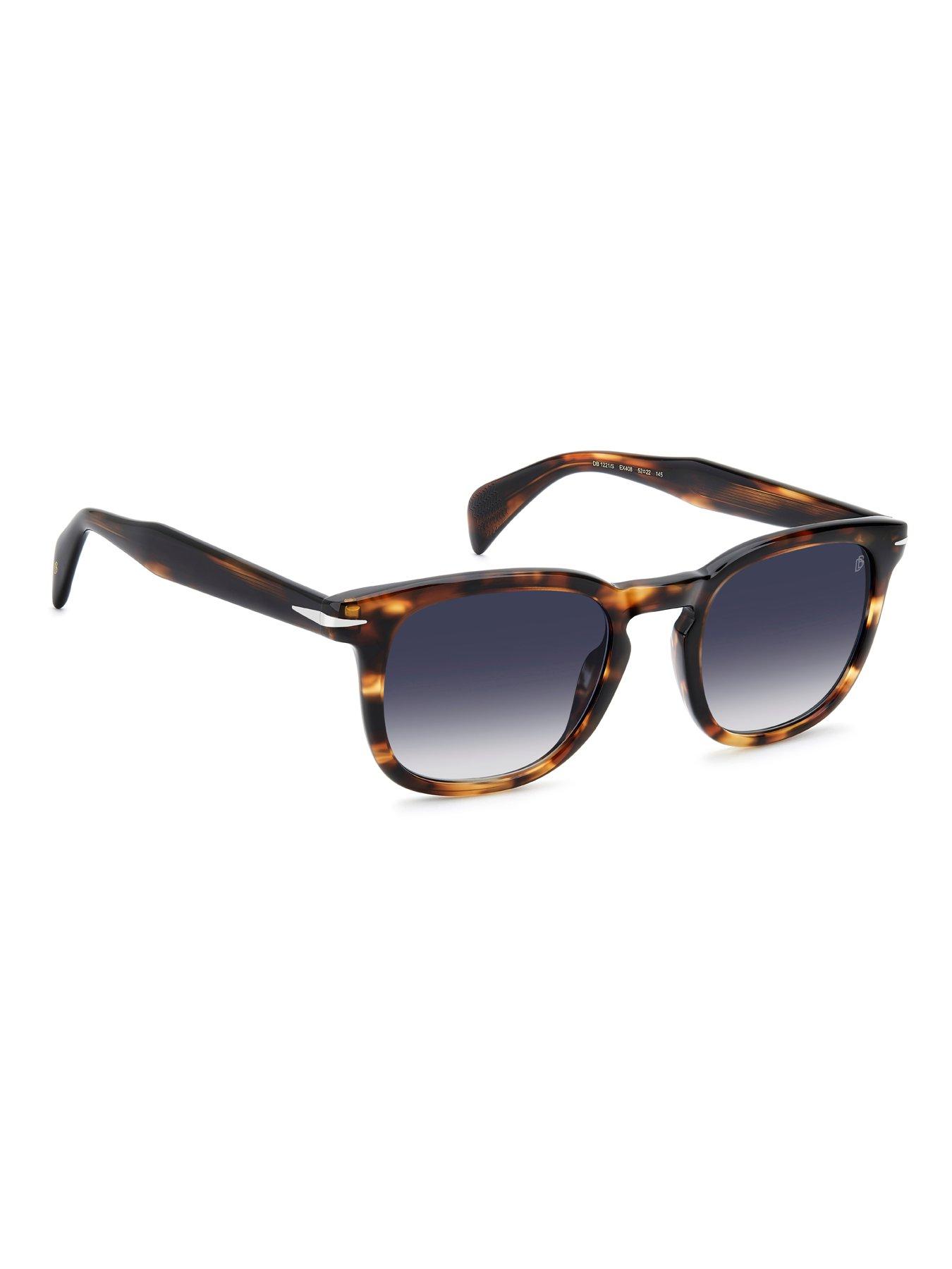 Image 2 of 4 of Eyewear by David Beckham Square Sunglasses- Brown Acetate