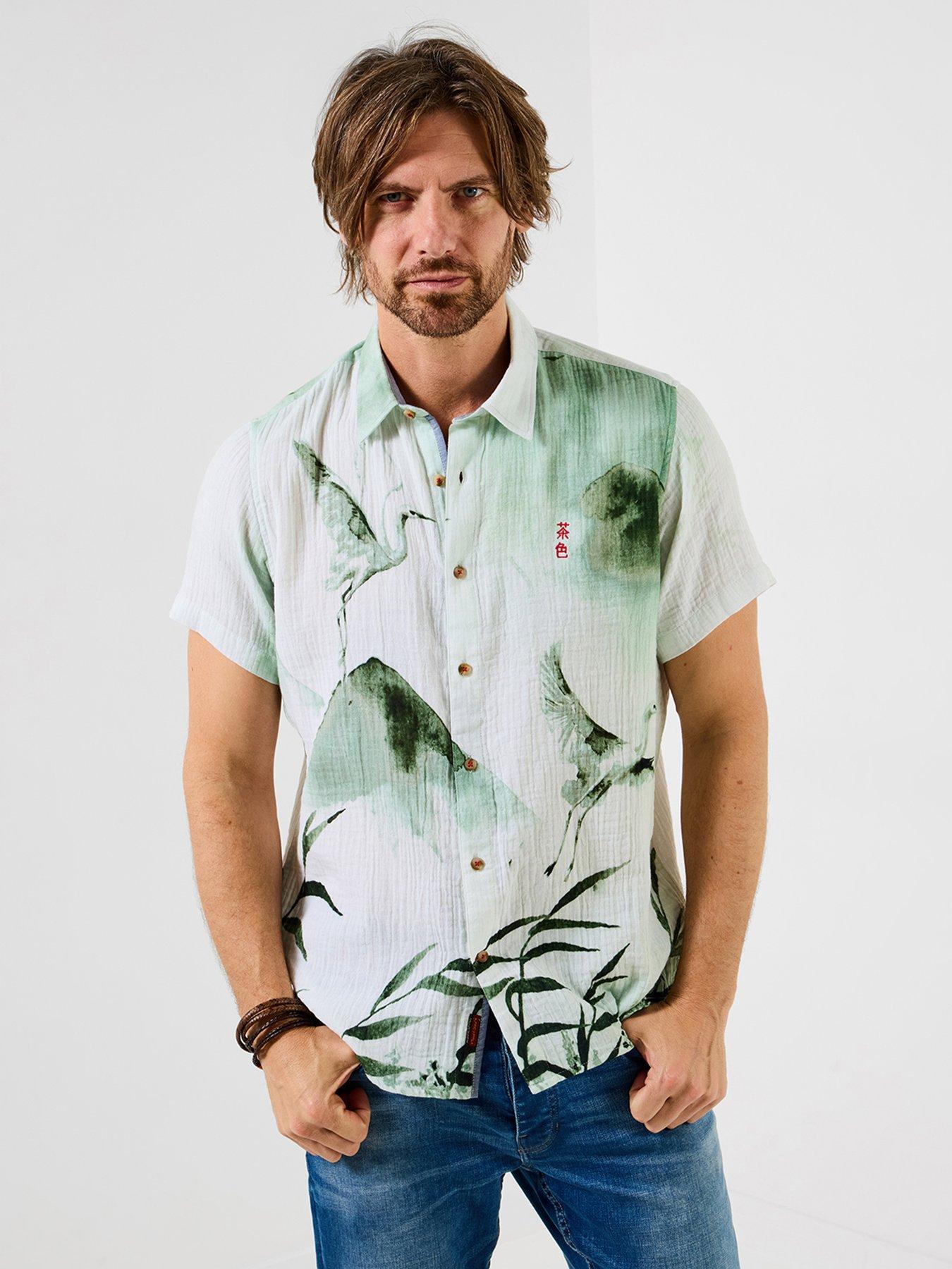 Joe Browns Joe Browns Incredible Crane Print Short Sleeve Shirt