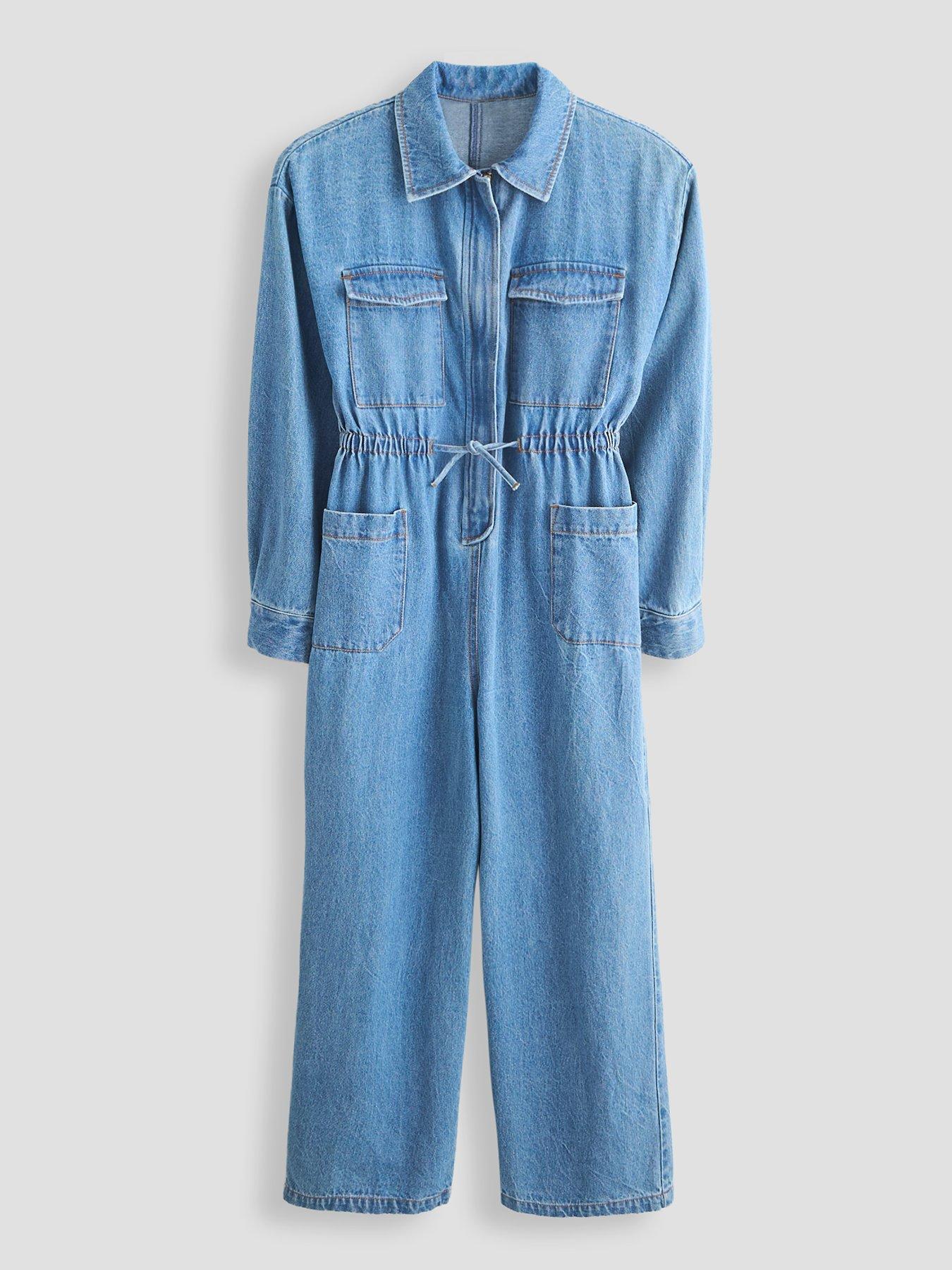 The Very Collection Girls Denim Jumpsuit - Blue
