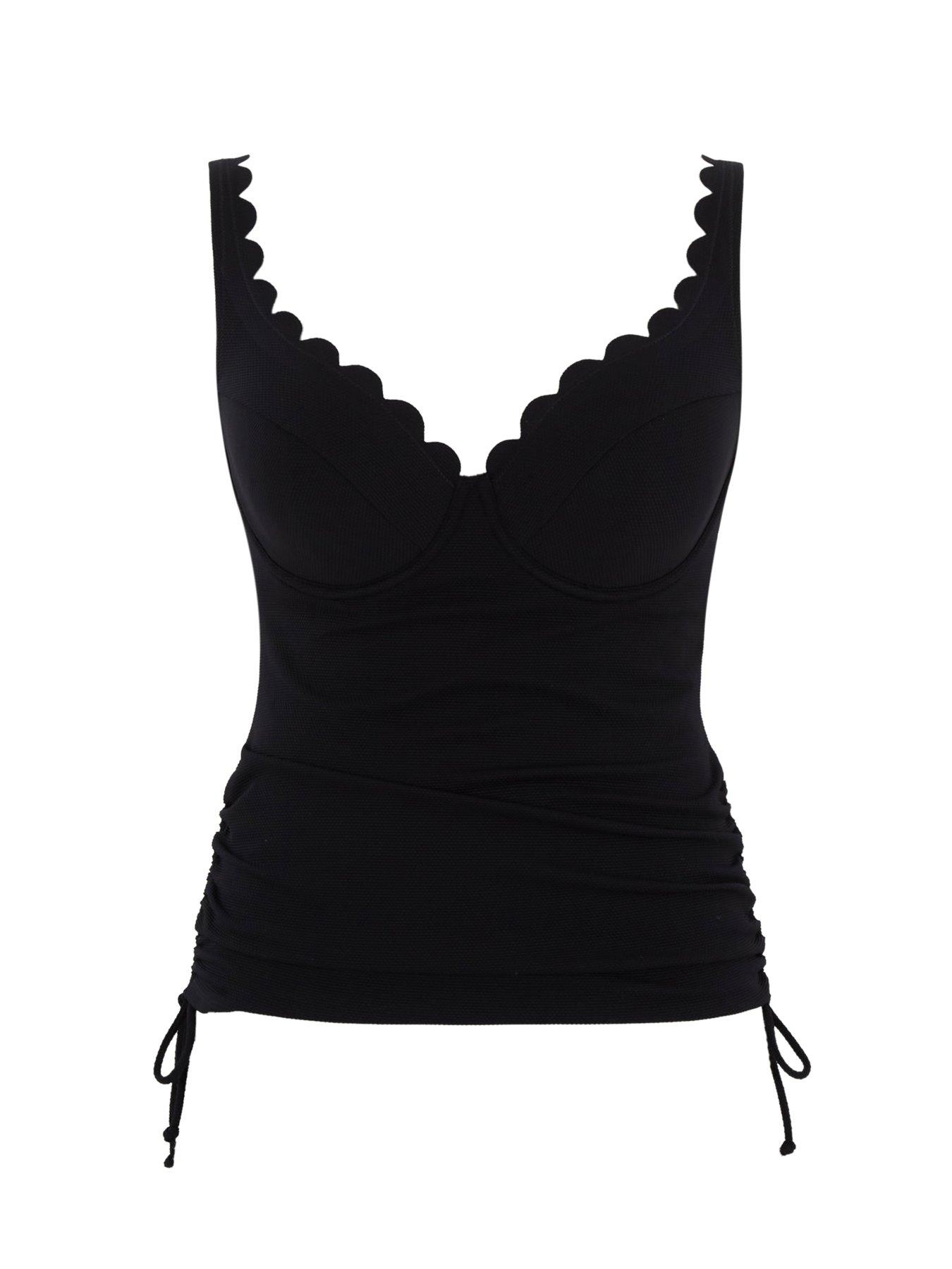 Image 3 of 3 of Panache Panache Selena Plunge Black Tankini Top - Black