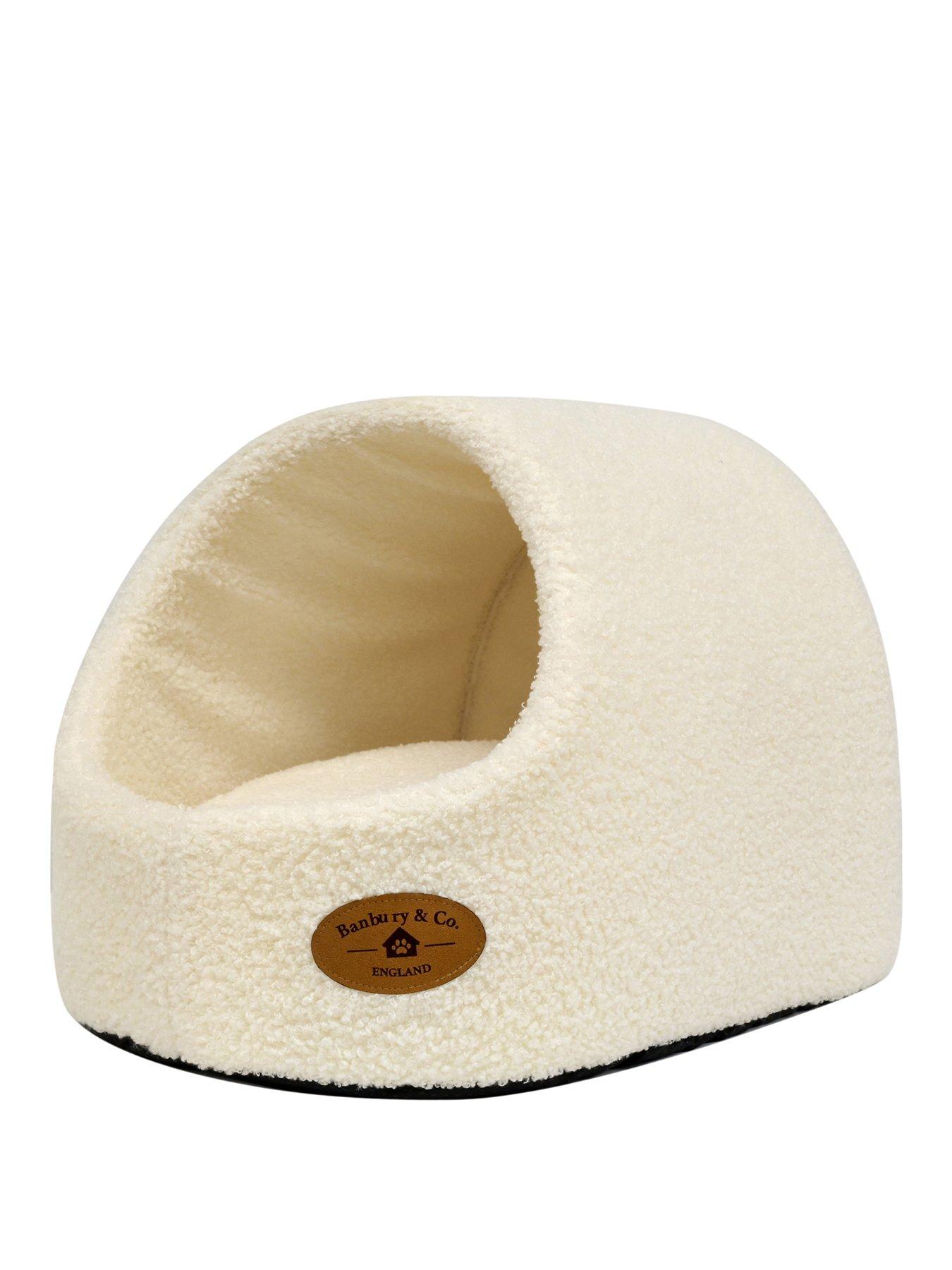 Banbury & Co Almond Teddy Boucle Cat Igloo in One Colour