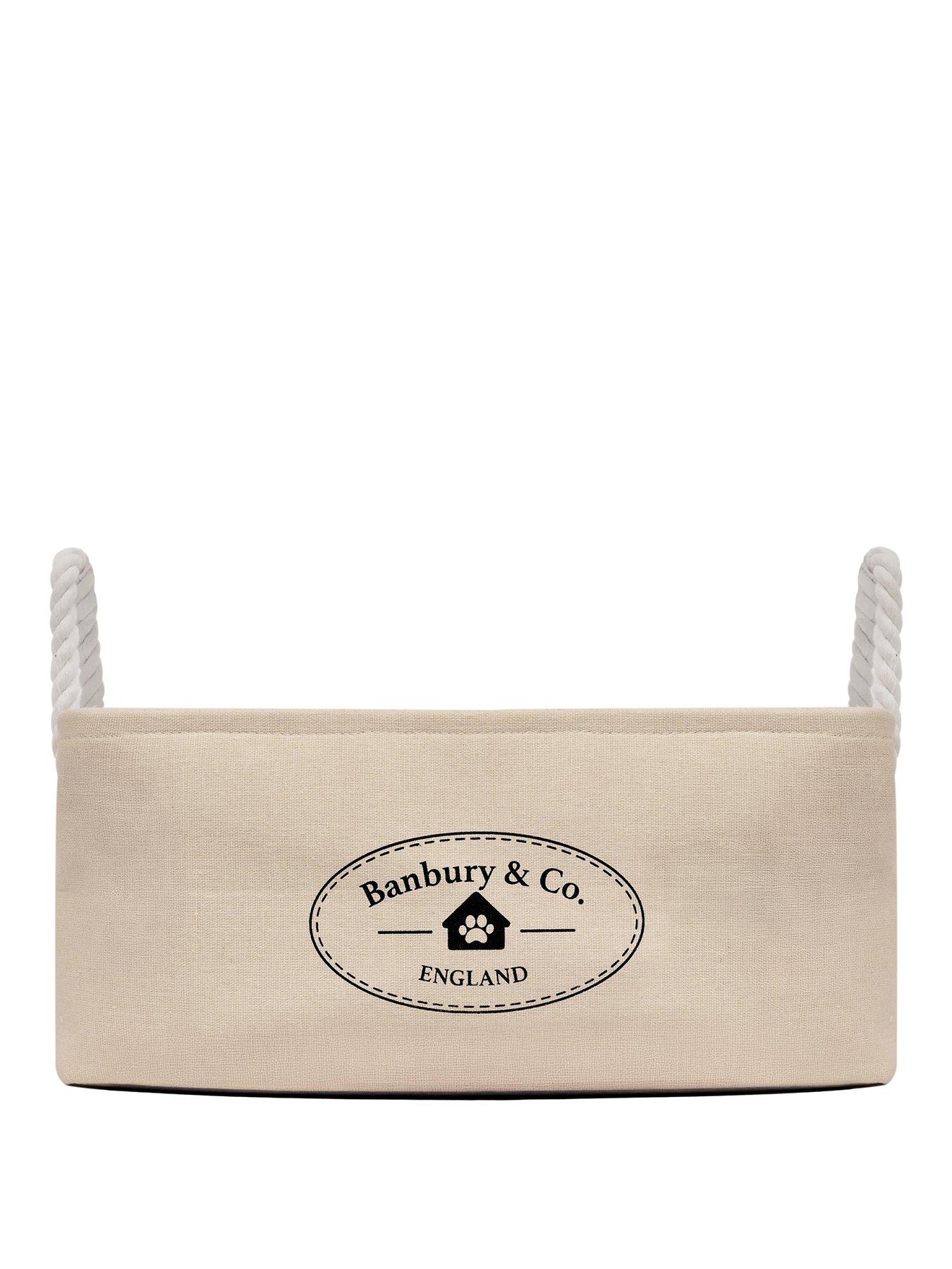 Image 1 of 1 of Banbury & Co Almond Canvas Storage Basket with Rope Handles