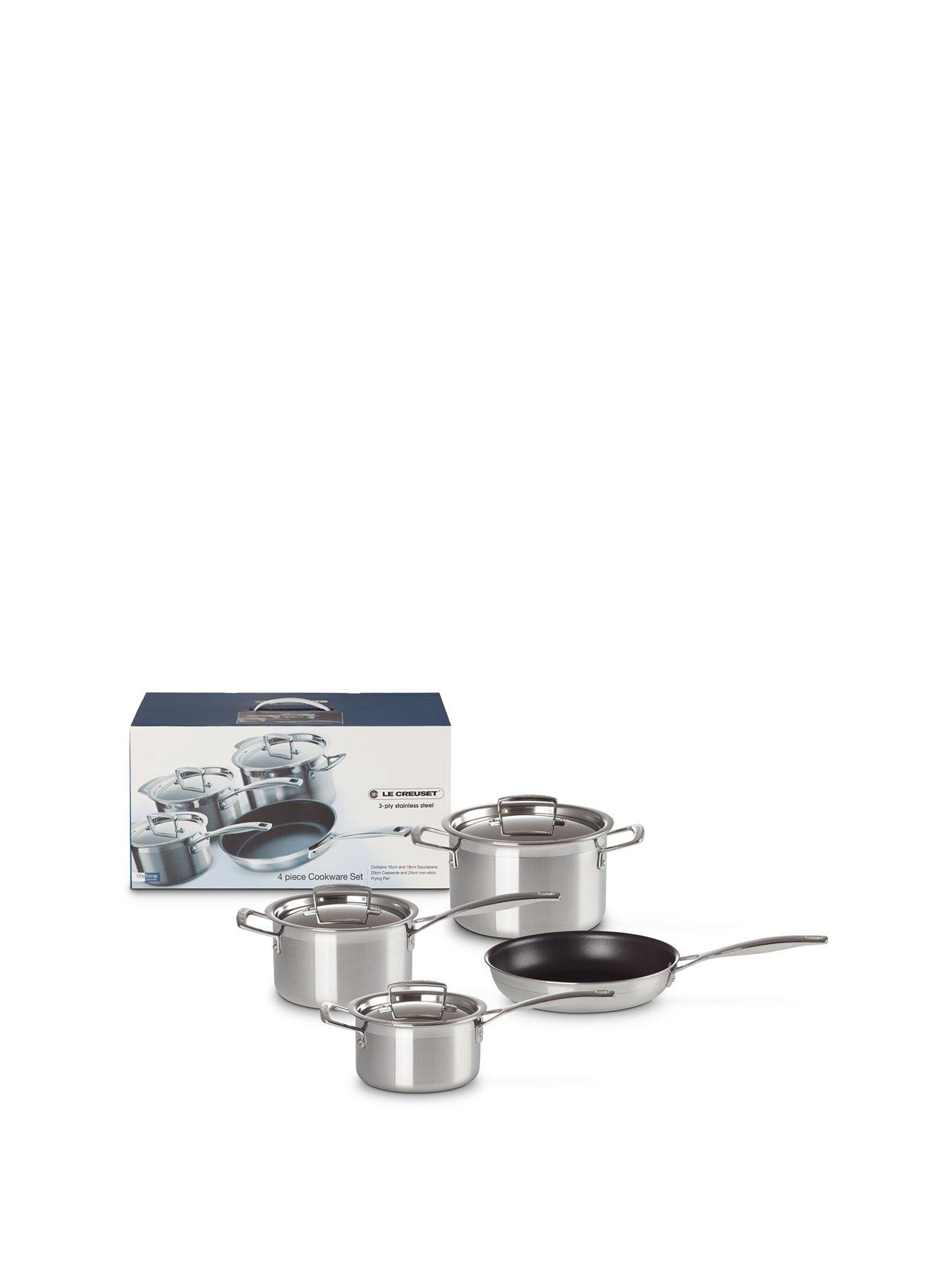Le Creuset Le Creuset Classic 3-ply Stainless Steel 4-Piece Cookware Set