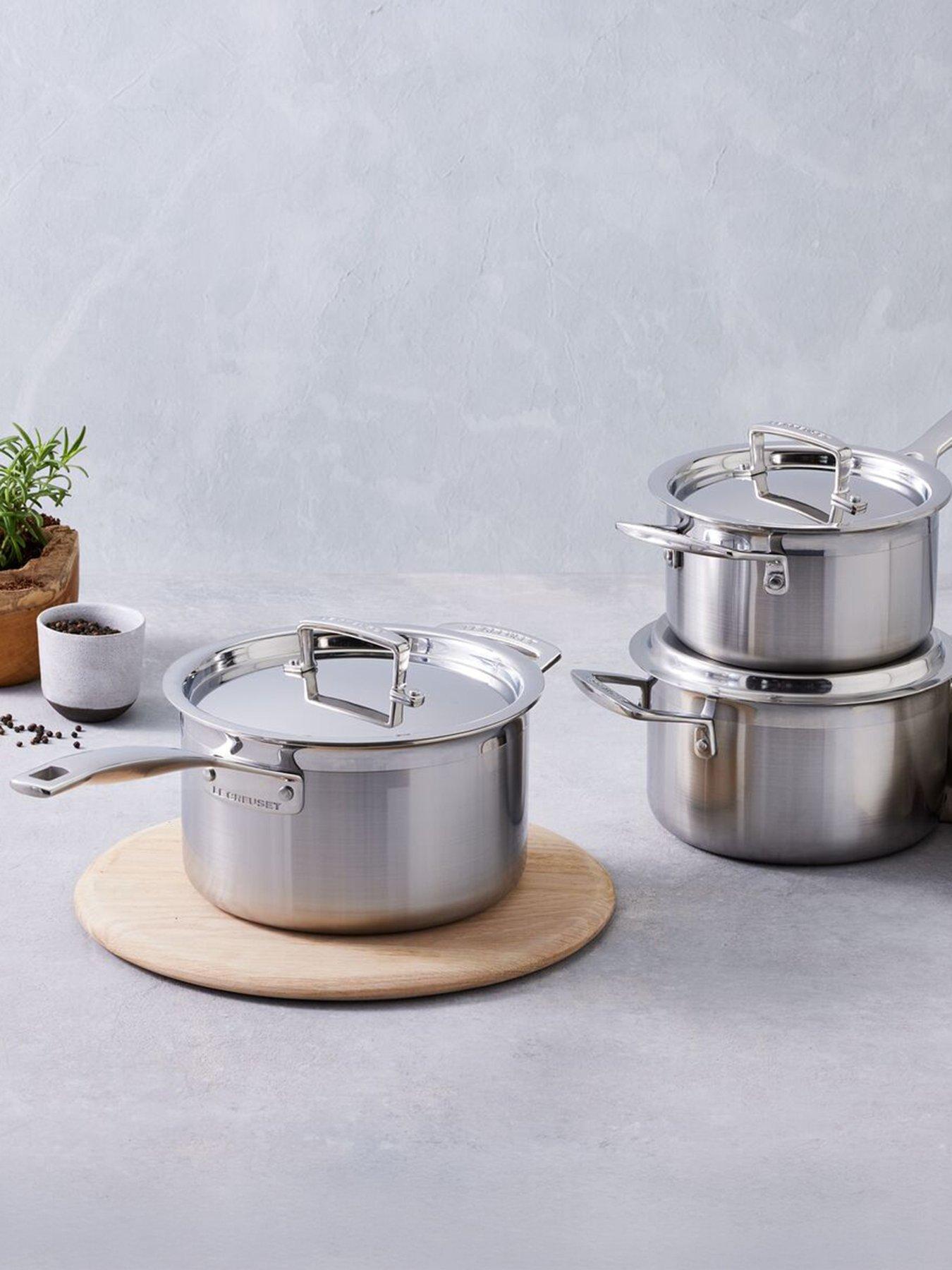 Le Creuset Le Creuset Classic 3-ply Stainless Steel 3-Piece Saucepan Set