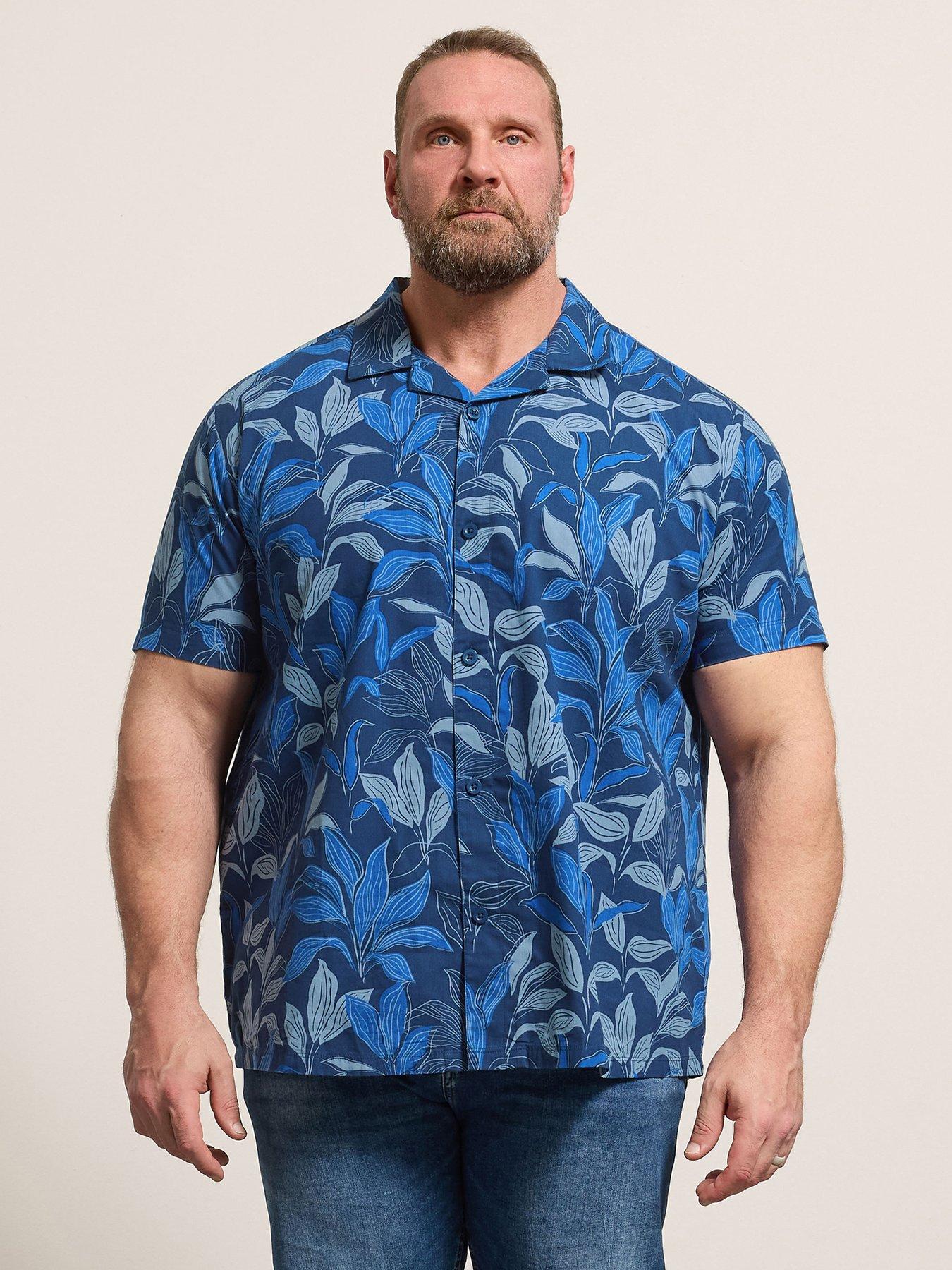 BadRhino Badrhino Tonal Leaf Print Short Sleeve Shirt