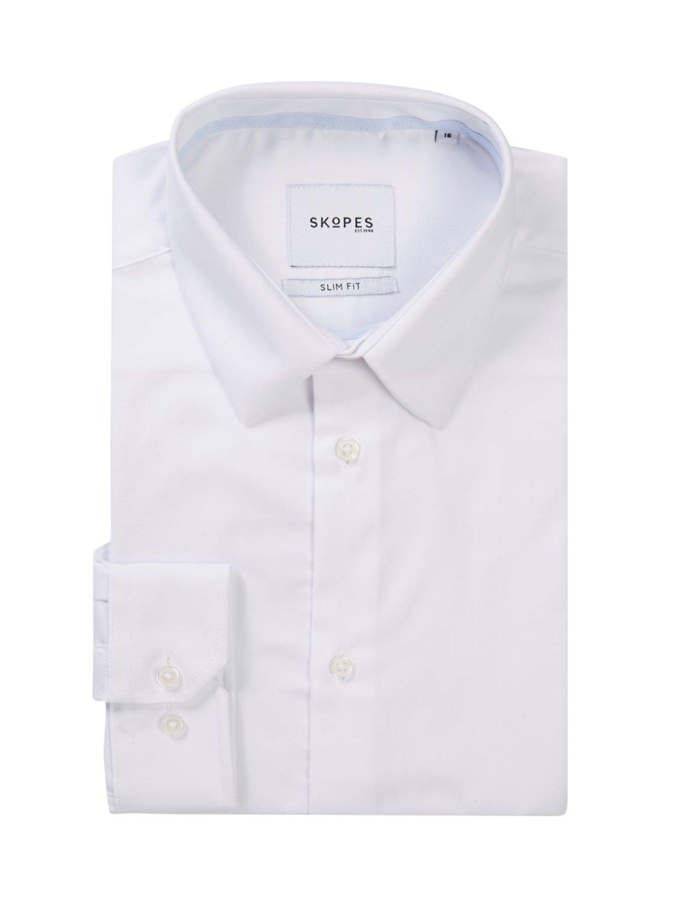 skopes-contemp-slim-fit-pinpoint-oxford-plain-shirt-whitedetail