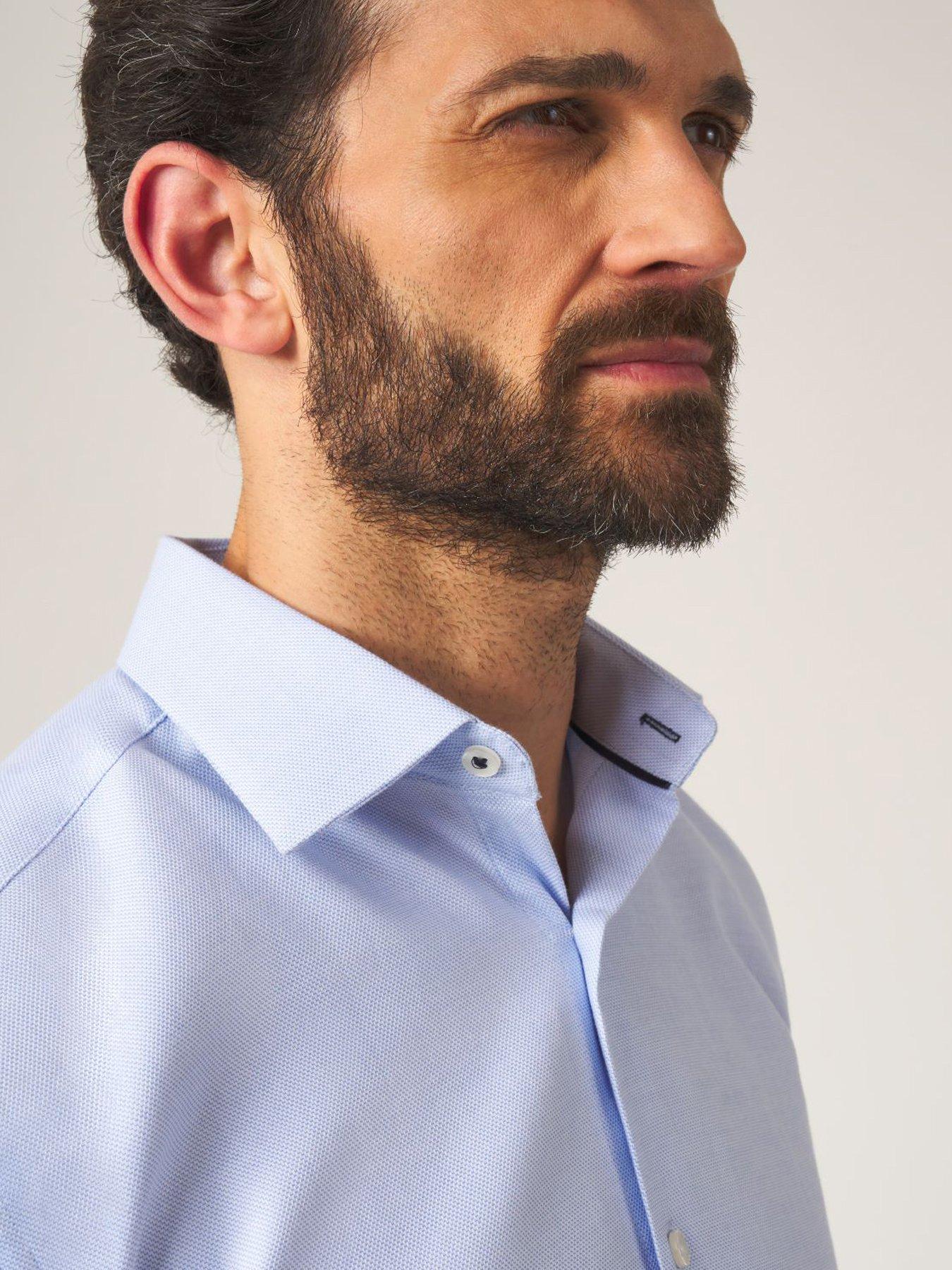 skopes-premium-tailored-fit-dobby-long-sleeve-plain-shirt-blueoutfit