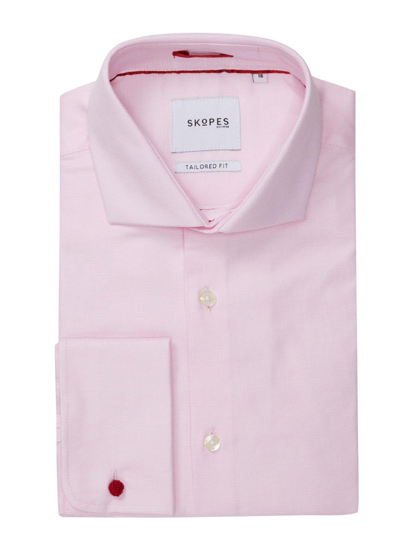 Image 4 of 4 of Skopes Premium Tailored Fit Dobby Long Sleeve Shirt - Pink