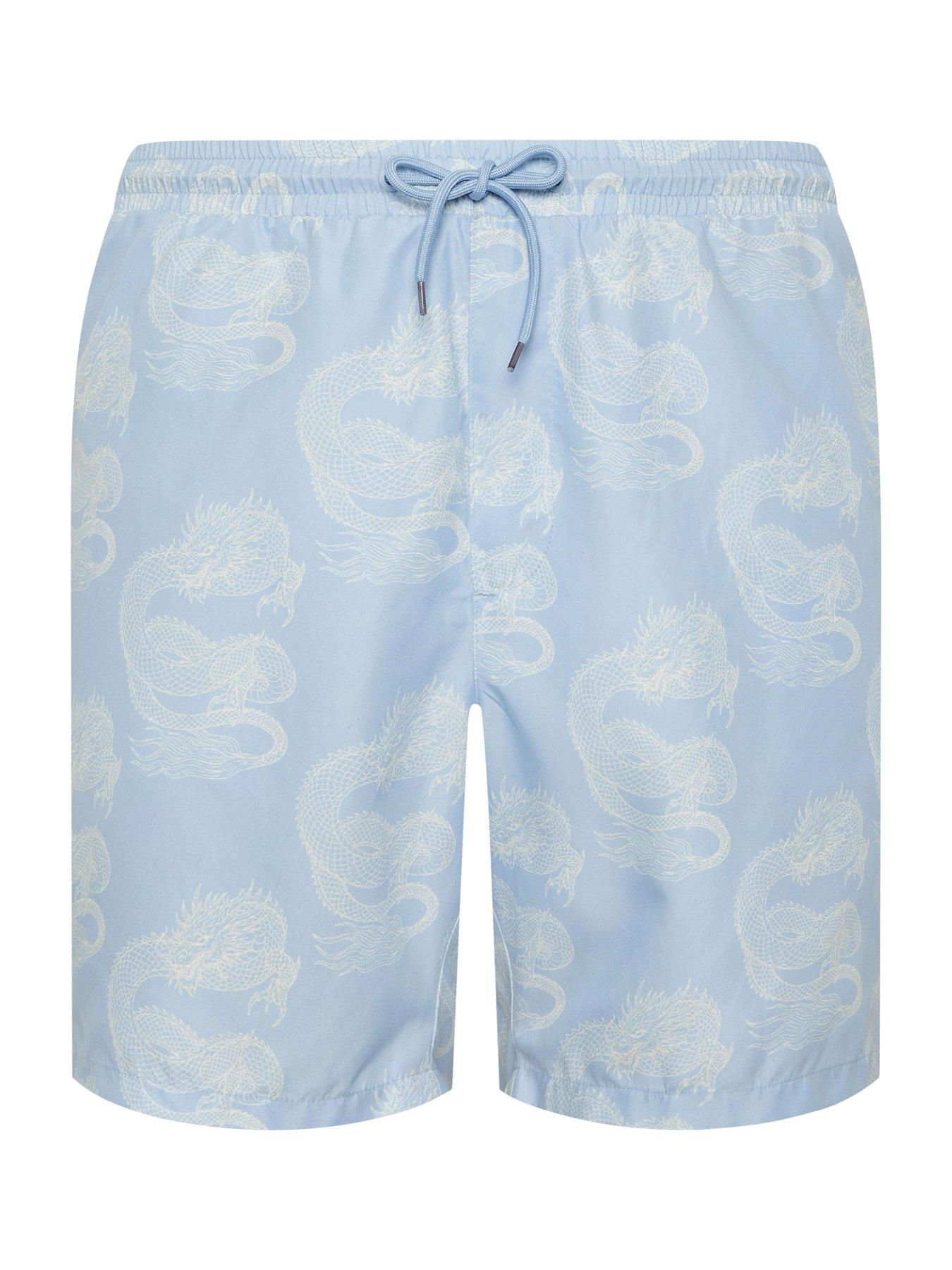 badrhino-dragon-printed-swim-shorts-bluedetail