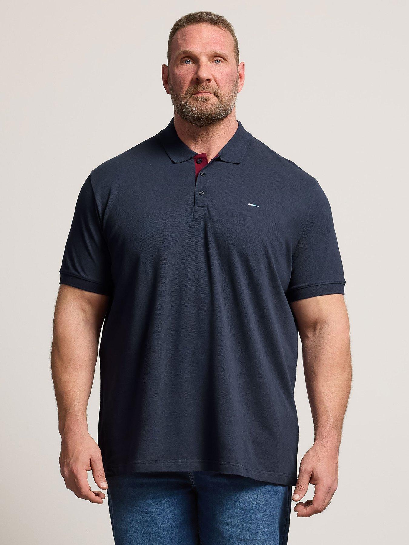 BadRhino Contrast Placket Polo Shirt - Blue
