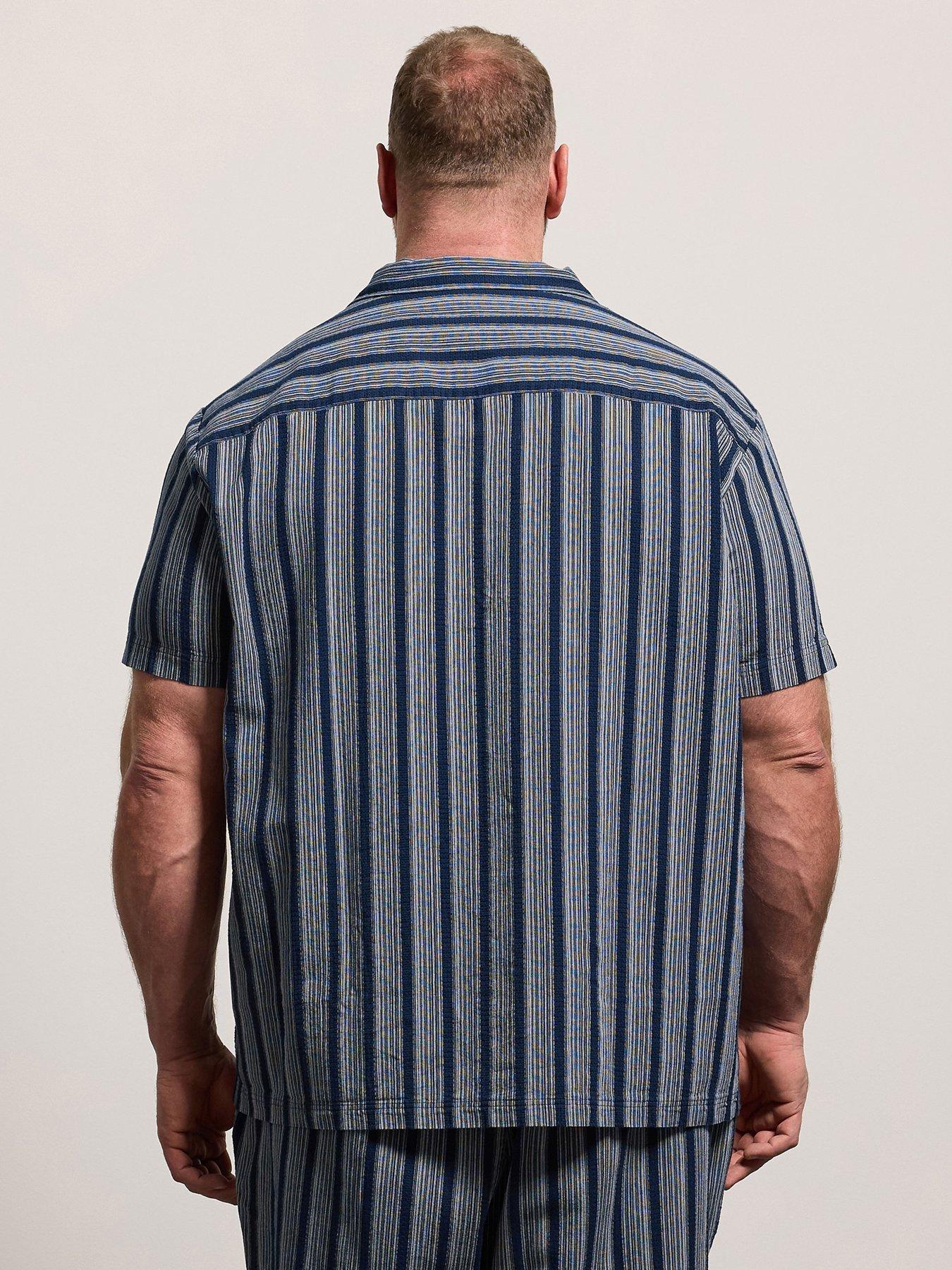 Image 2 of 5 of BadRhino Striped Short Sleeve Shirt - Blue