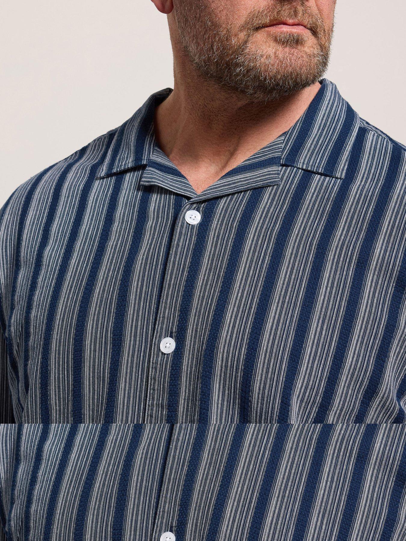 Image 4 of 5 of BadRhino Striped Short Sleeve Shirt - Blue