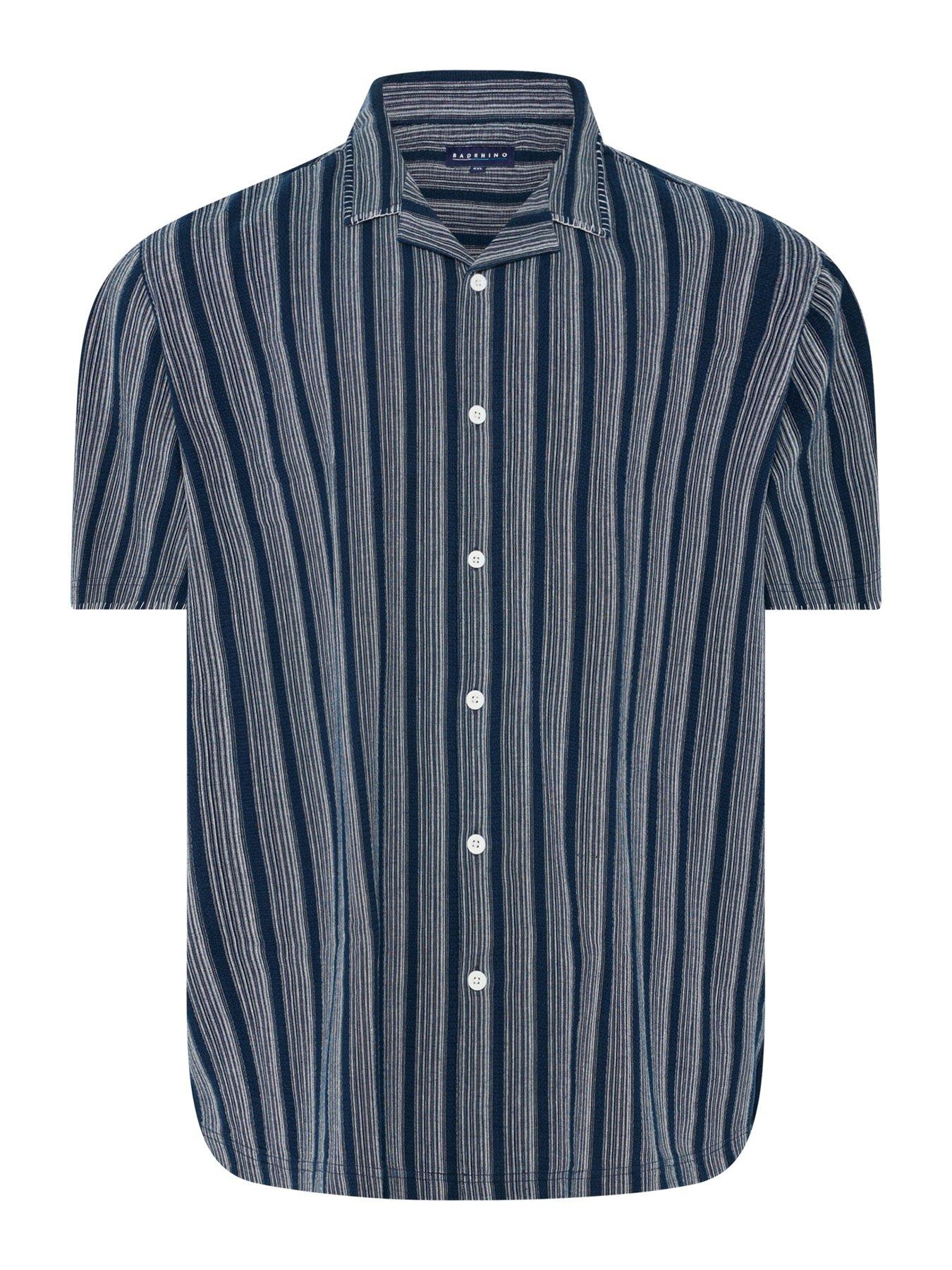 Image 5 of 5 of BadRhino Striped Short Sleeve Shirt - Blue
