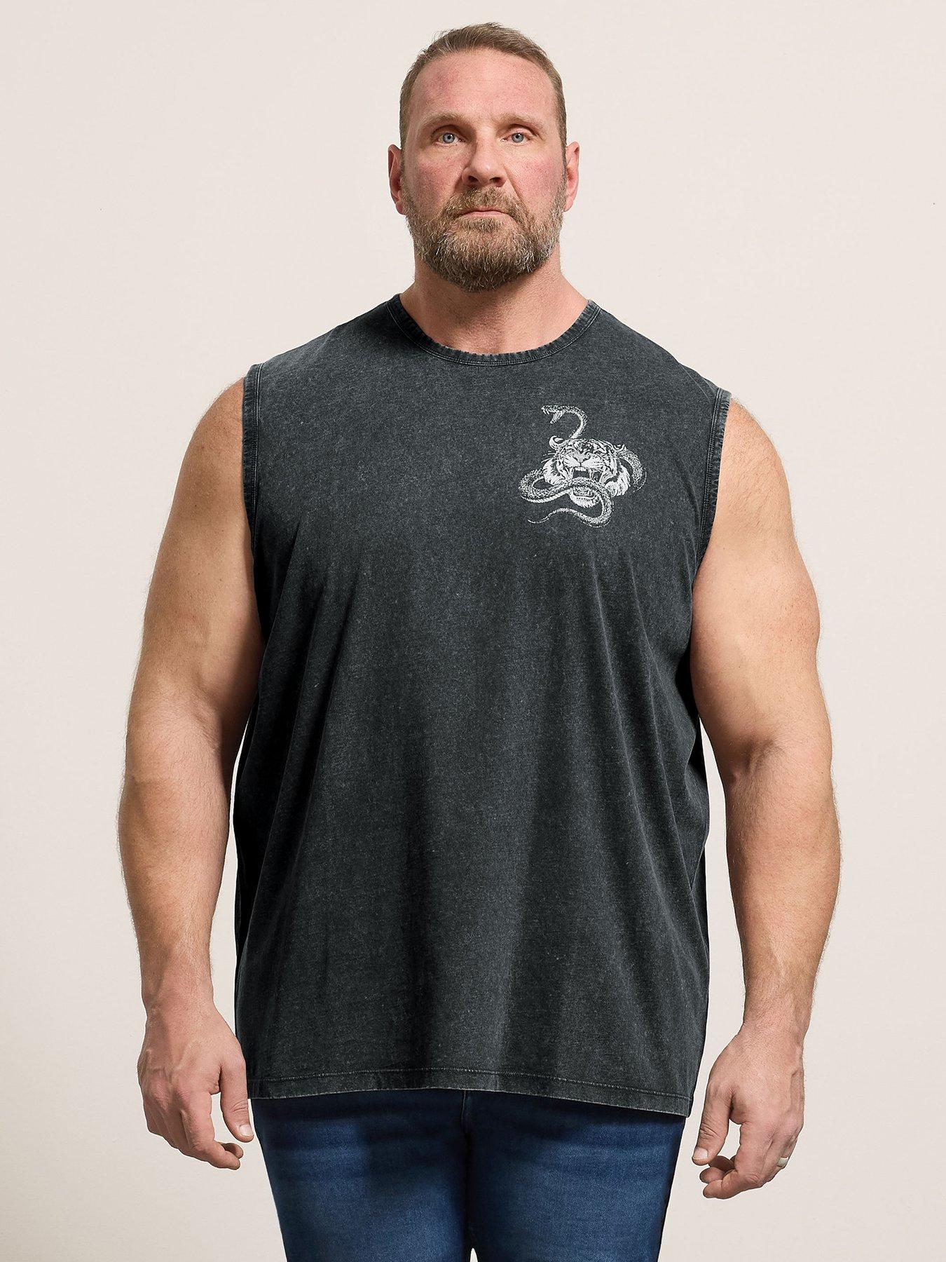 Image 2 of 6 of BadRhino Acid Wash Tiger Muscle Vest - Black