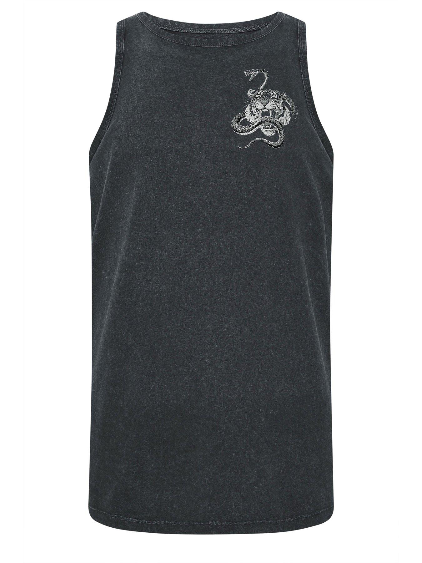 Image 6 of 6 of BadRhino Acid Wash Tiger Muscle Vest - Black