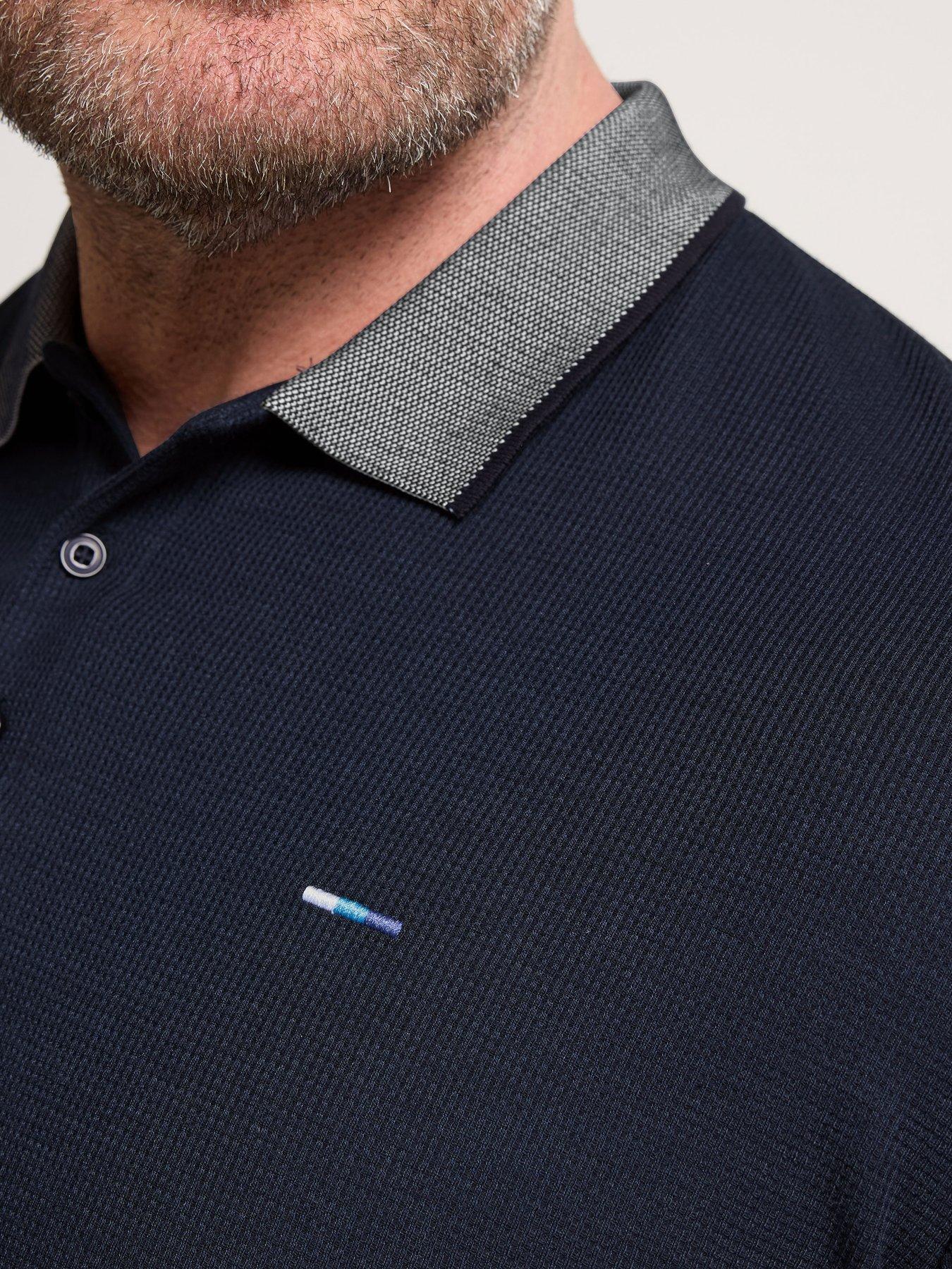 badrhino-two-tone-waffle-polo-shirt-blueoutfit