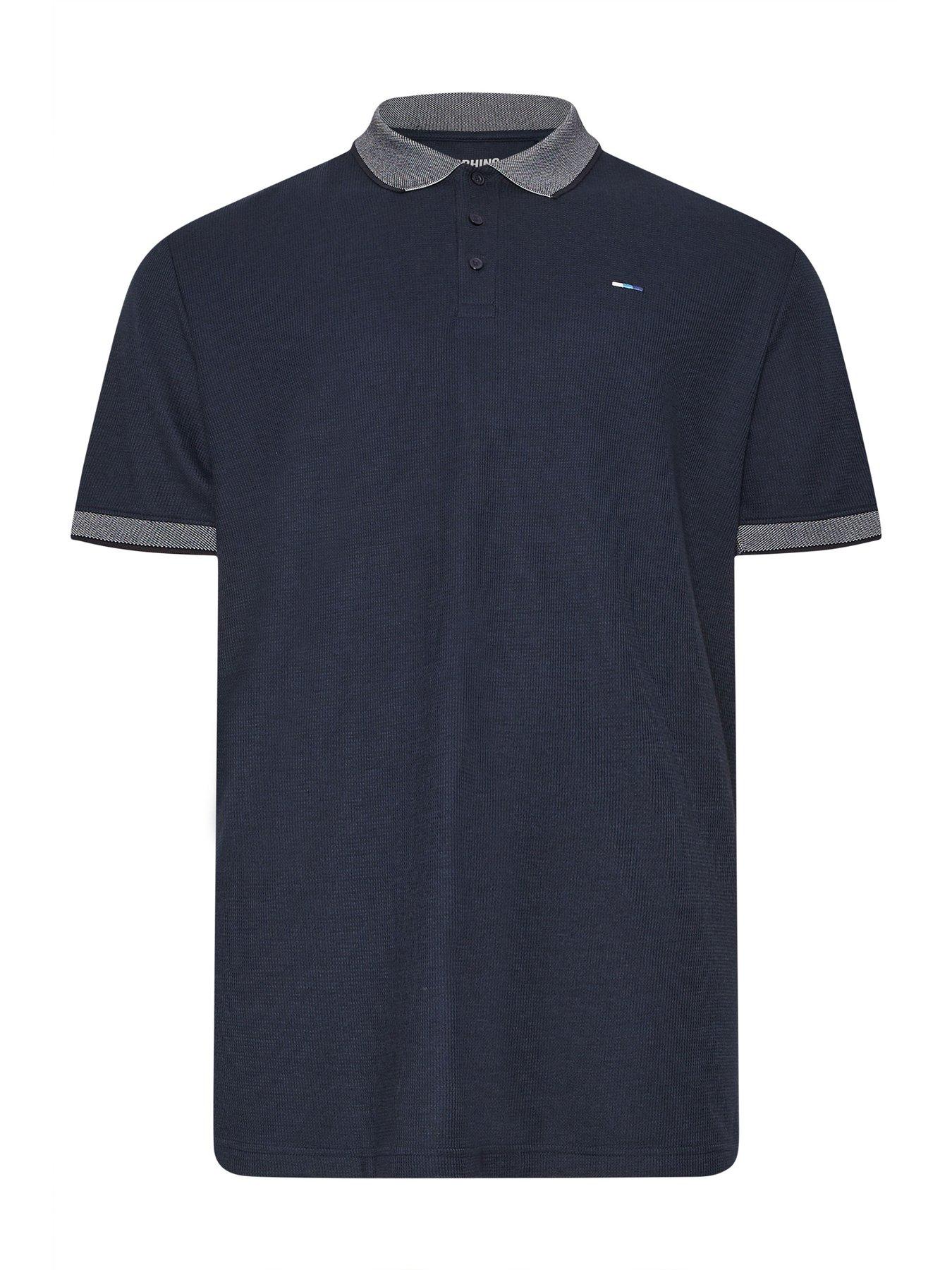 badrhino-two-tone-waffle-polo-shirt-bluedetail