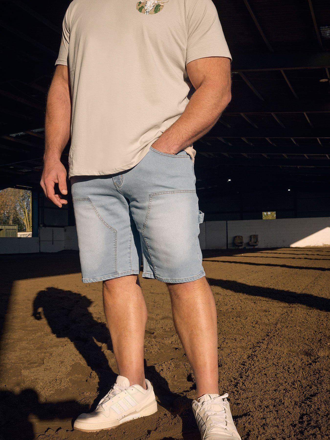 Image 1 of 5 of BadRhino Light Wash Carpenter Shorts - Blue
