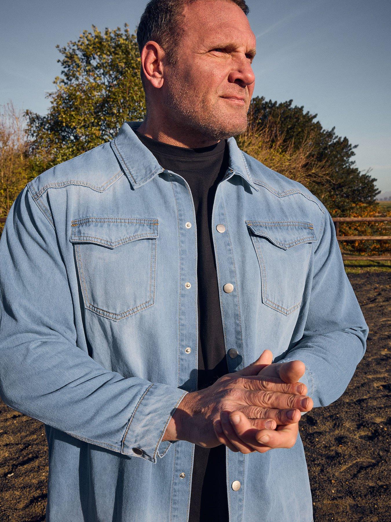 Image 1 of 5 of BadRhino Long Sleeve Denim Shirt - Blue