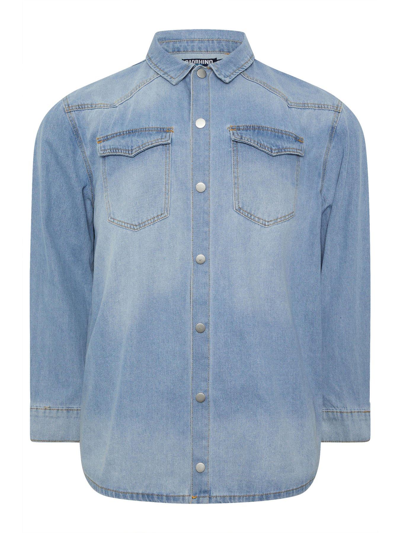 Image 5 of 5 of BadRhino Long Sleeve Denim Shirt - Blue