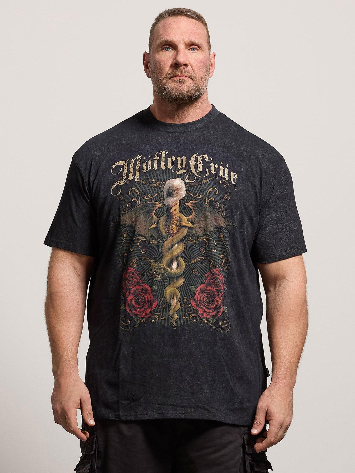 BadRhino Badrhino Acid Wash 'motley Crue' Extra Long T-shirt