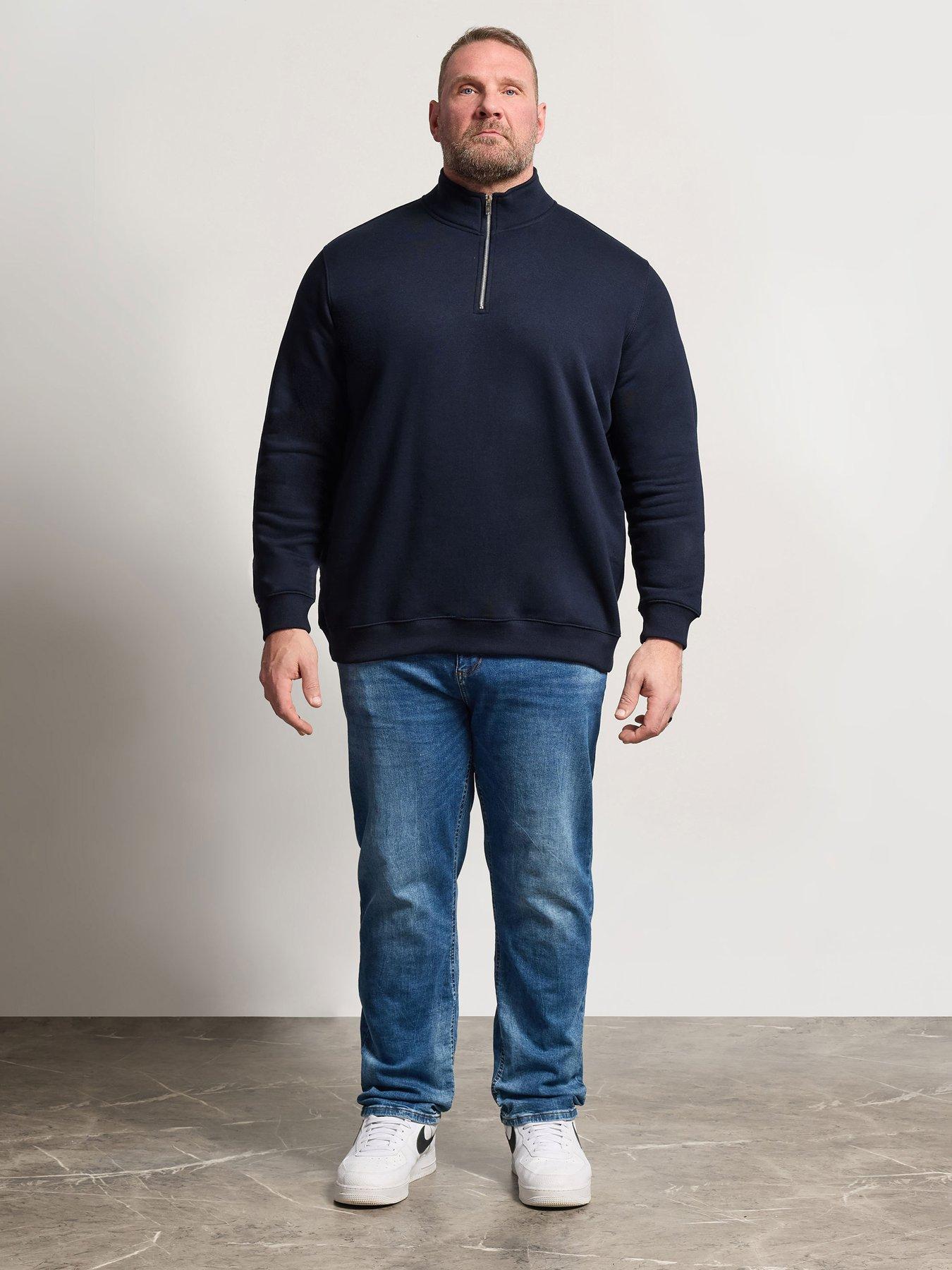 Image 3 of 5 of BadRhino Loopback 1/4 Zip Sweat Polo - Blue