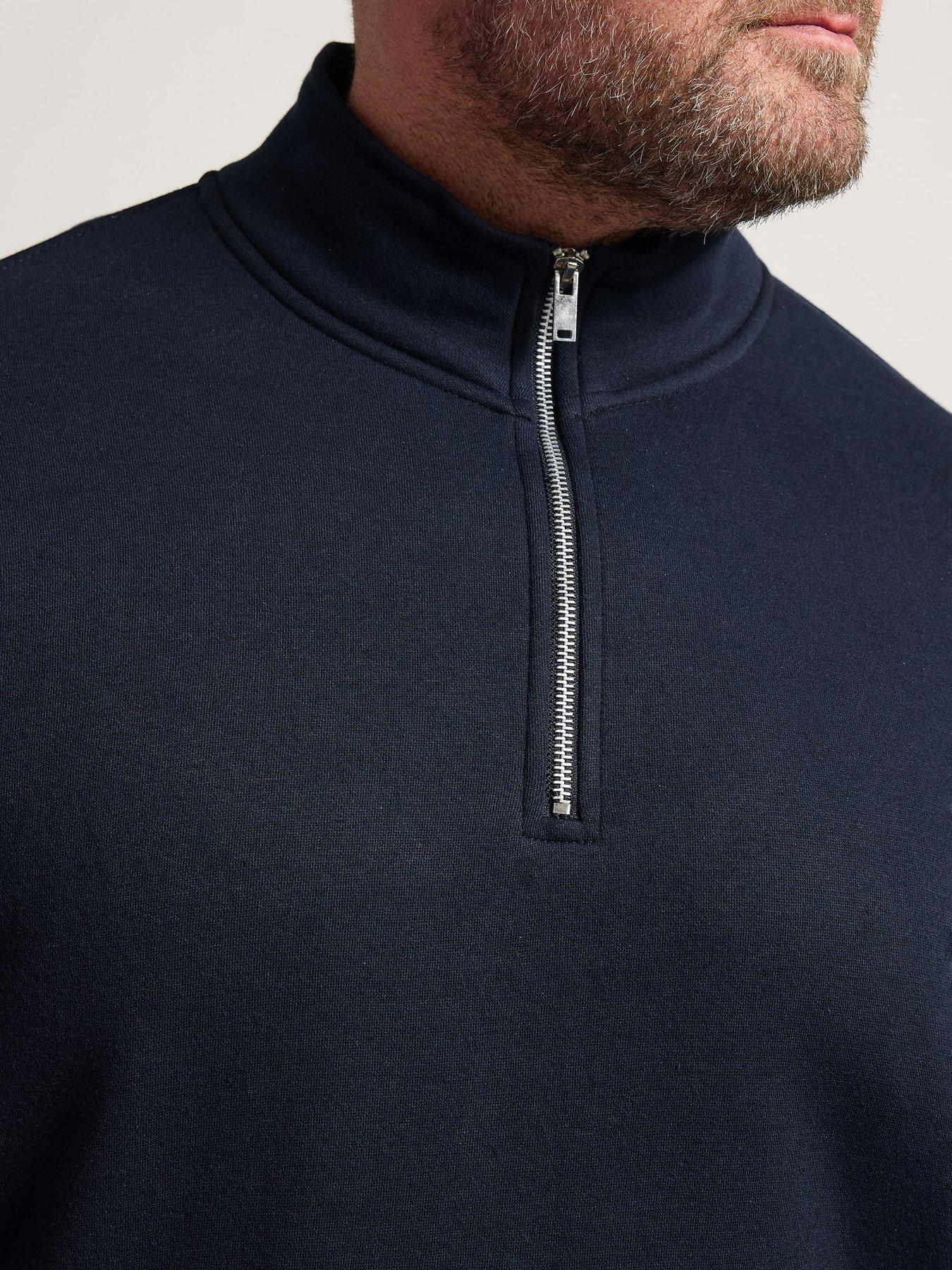 Image 4 of 5 of BadRhino Loopback 1/4 Zip Sweat Polo - Blue