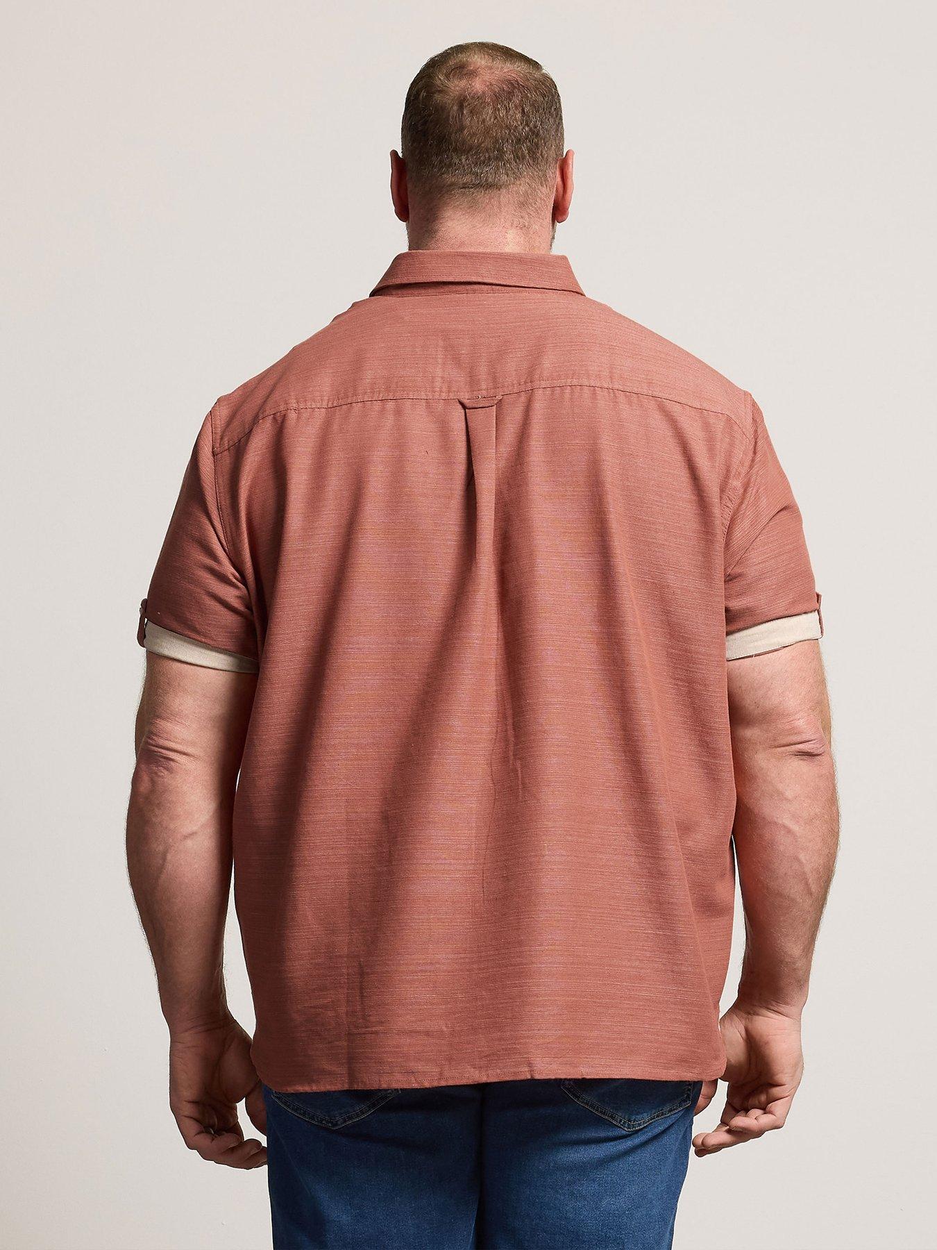 badrhino-slub-short-sleeve-shirt-orangestillFront