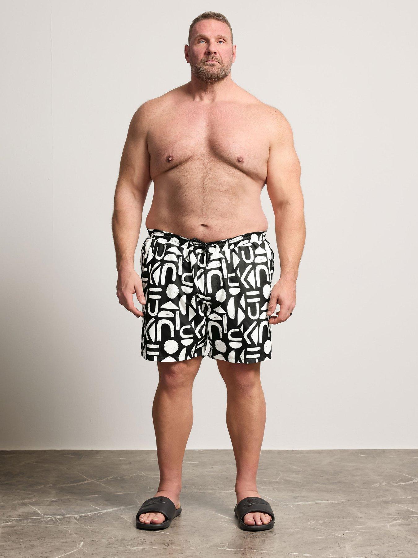 Image 3 of 4 of BadRhino Geometric Print Swim Shorts - Black