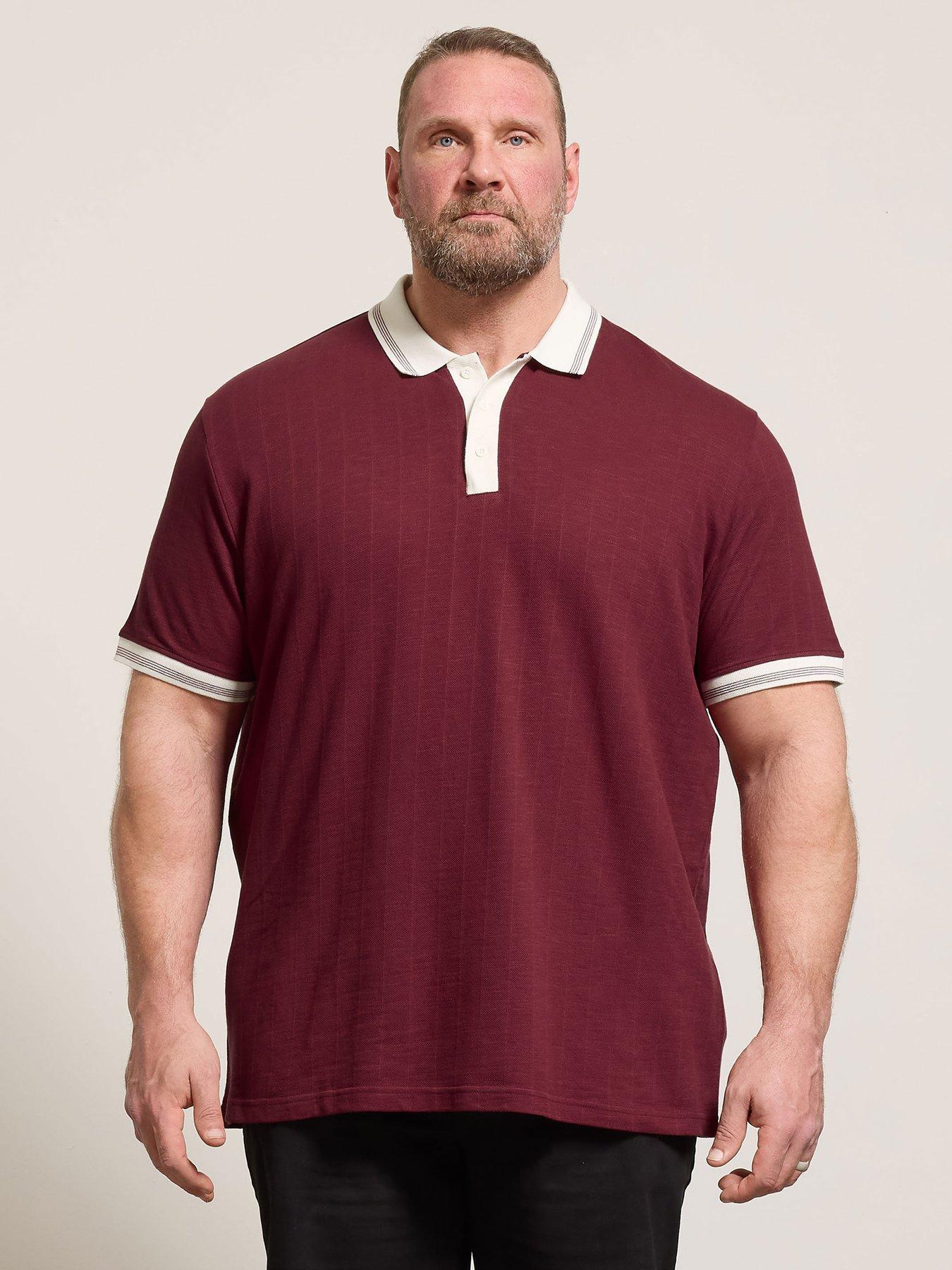 BadRhino Mini Check Polo Shirt - Wine Red